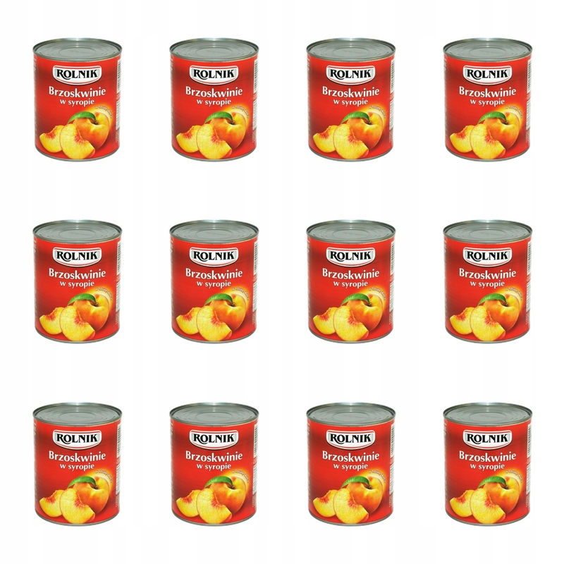 Rolnik Broskve půlené v lehkém sirupu 850 ml X12