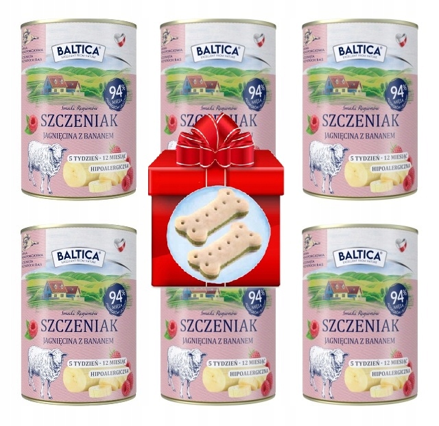 Baltica Puppy karma mokra dla szczeniąt jagnięcina banan 6x400g