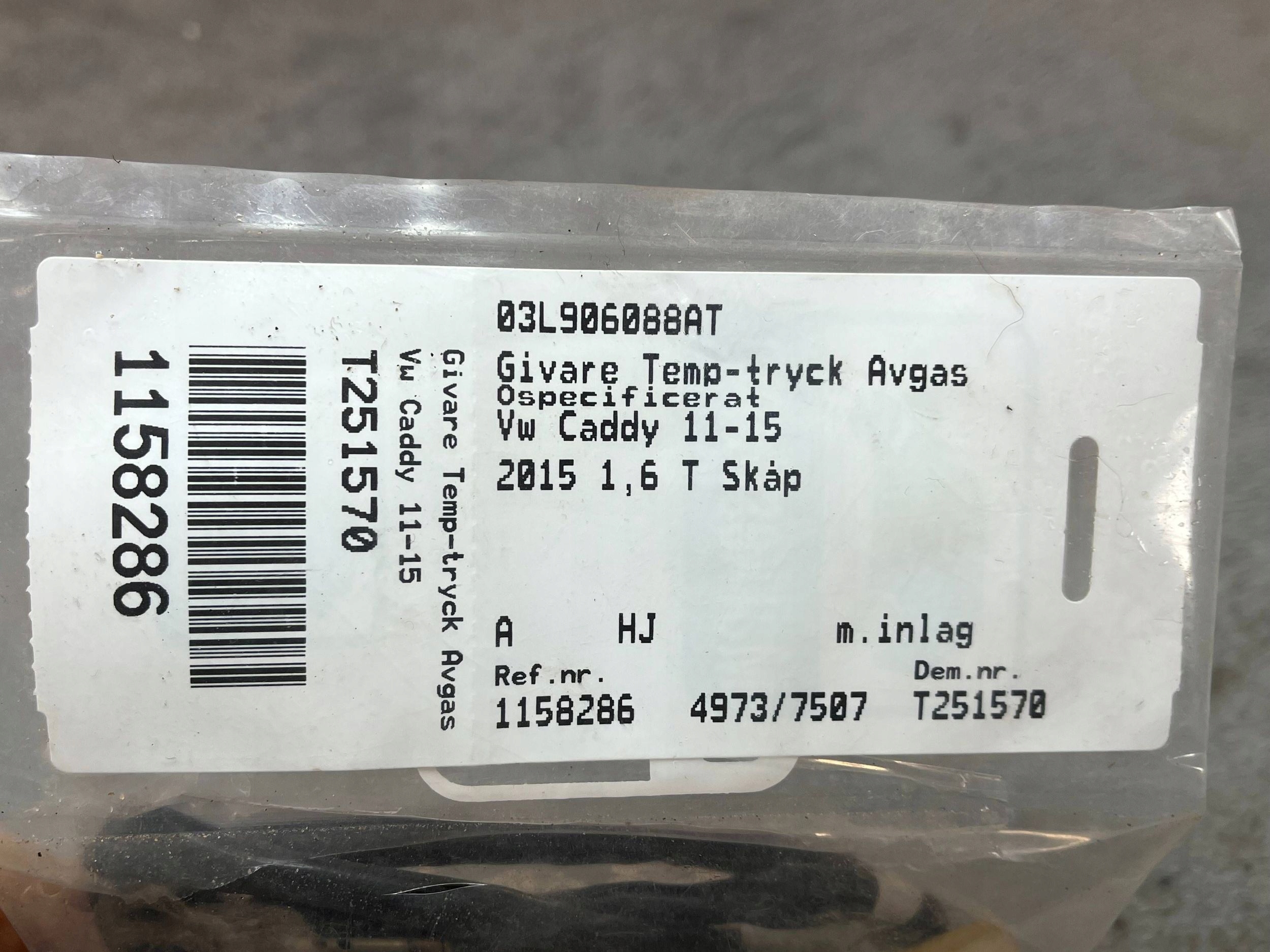 Sensor temperatury Gase Volkswagen Caddy 03L906088AT