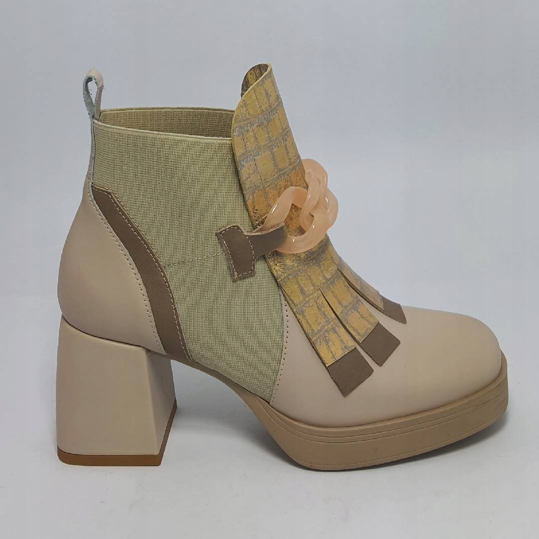 Dámské kotníkové boty Higo 2419 Béžové 38, Béžová