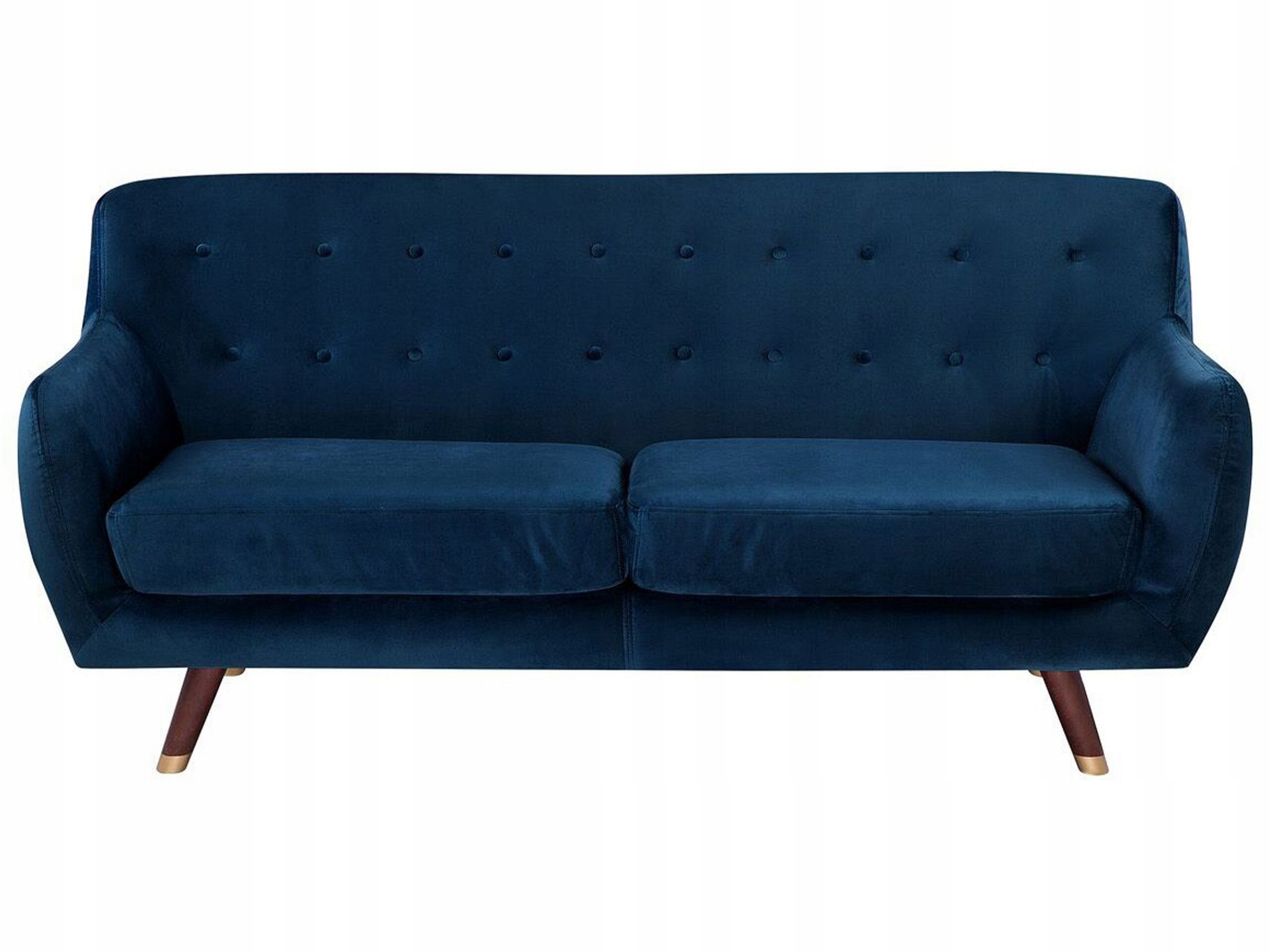 Sofa kanapa trzyosobowa welurowa niebieska