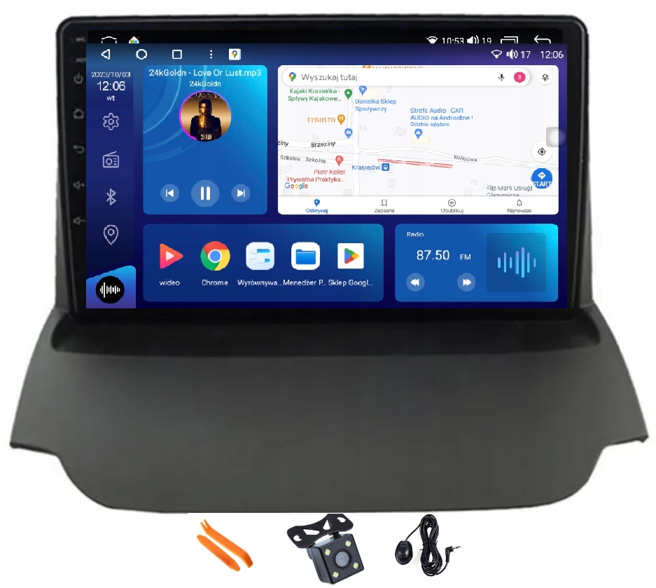 Radio Android Nawigacja Qled Carplay 128GB Ford Ecosport Eco Sport 2 13-18