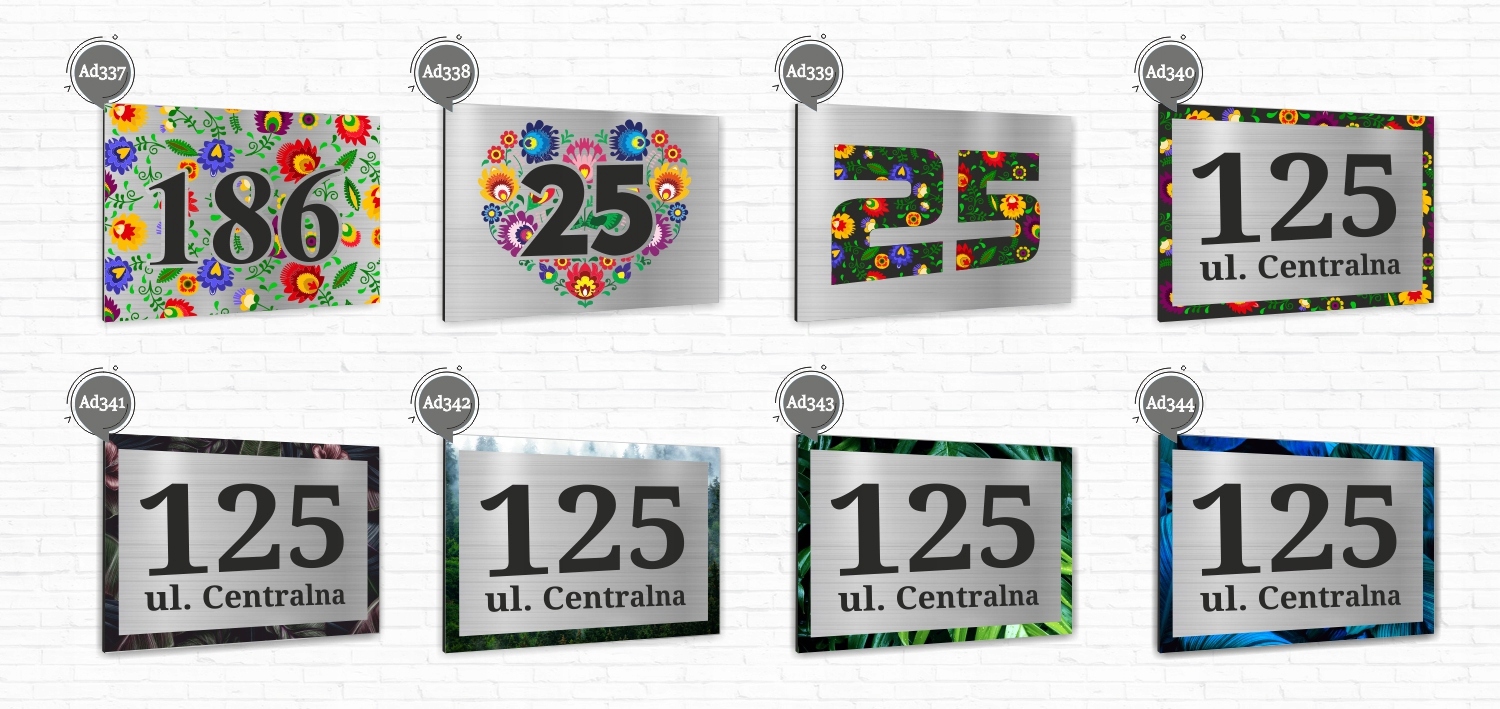 Tabliczka ADRESOWA ALUMINIOWA Numer domu 20x15 Materiał aluminium