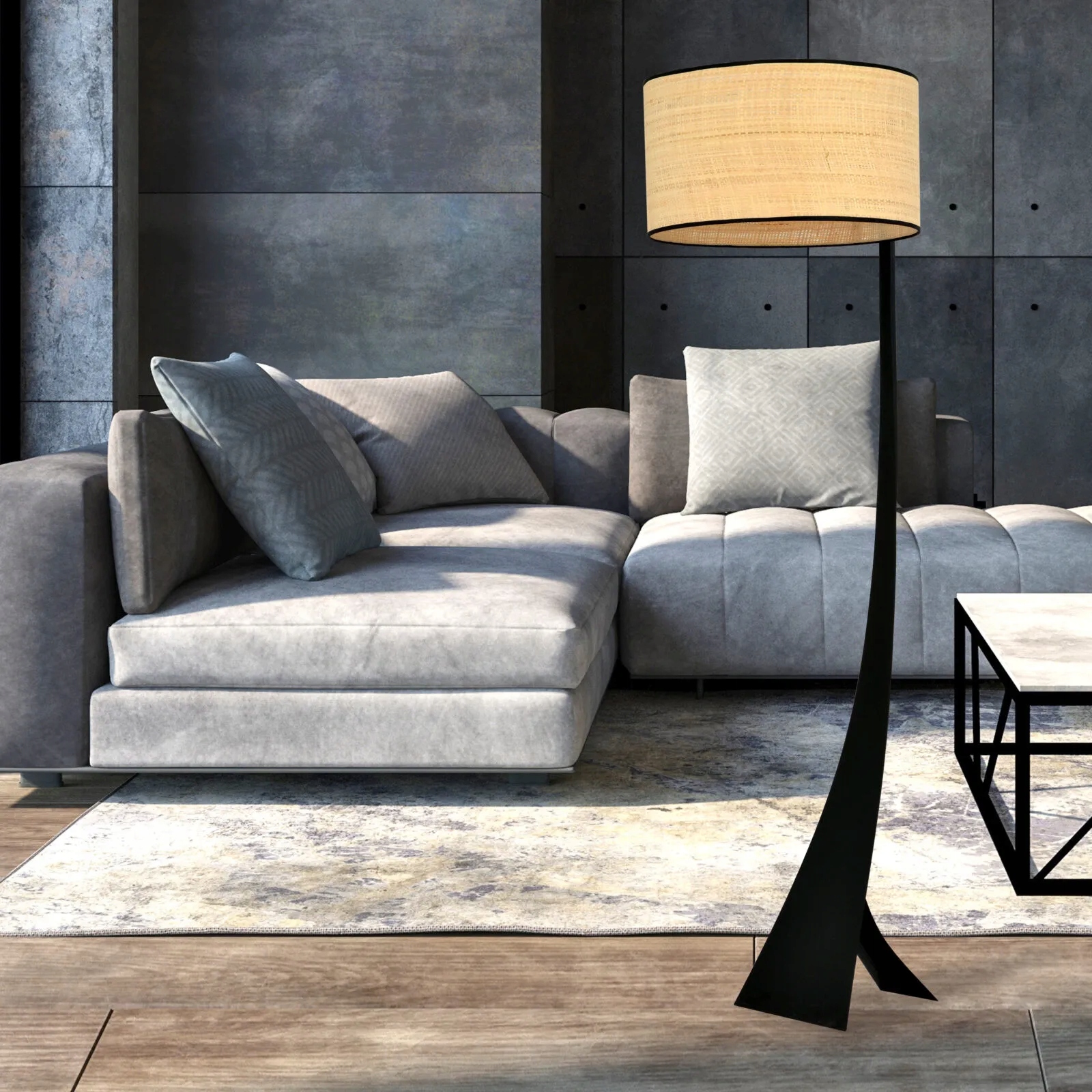 ESTRELLA LP1 Rattan Lampa Stojąca Podłogowa Nowoczesna Led 1157/LP1 Kod producenta 1157/LP1