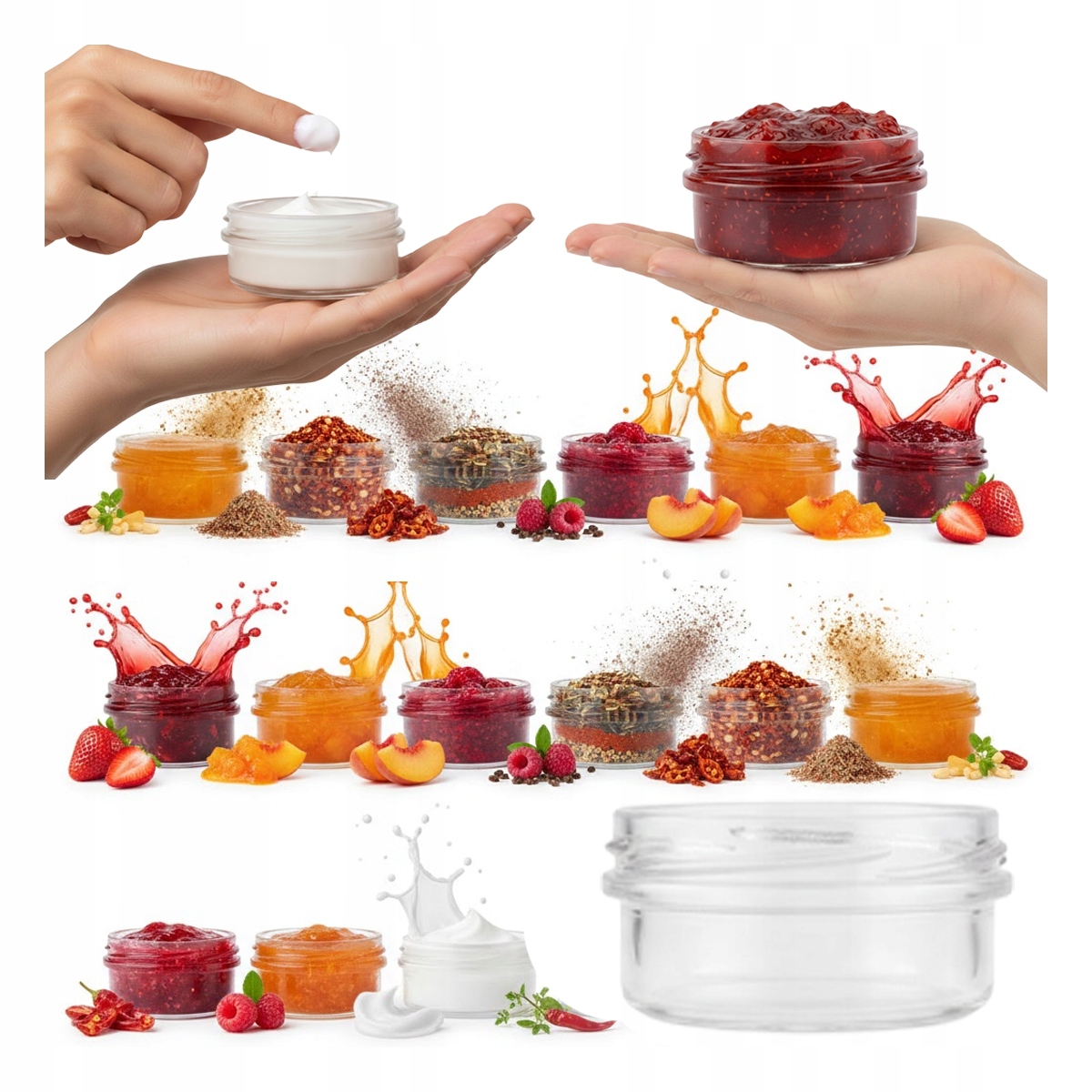 50 x Zavařovací Sklenice Zavařovací Sklenička 65 ML Víčko Med Džem Krém Zavařeniny Dárek Sklenice