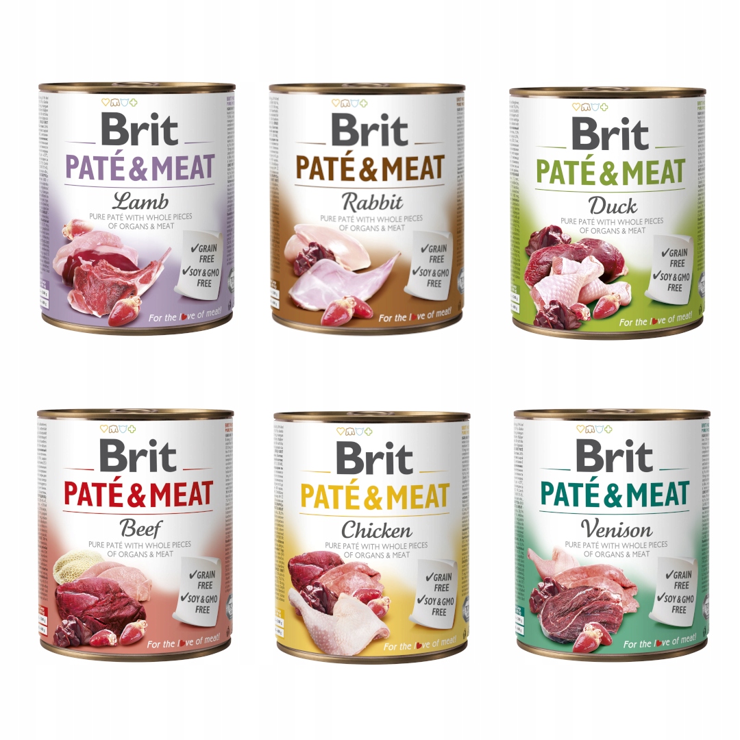 Brit Pate & Meat Beef Krmivo pro psy Sada MIX 6 x 800 g
