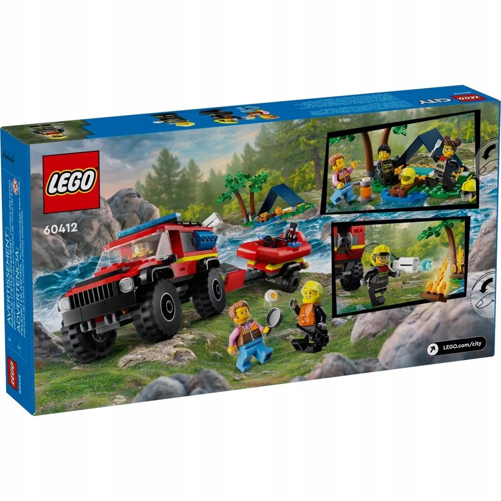Lego City 60412 Terenowy Wóz Strażacki Z Łodzią Ratunkową