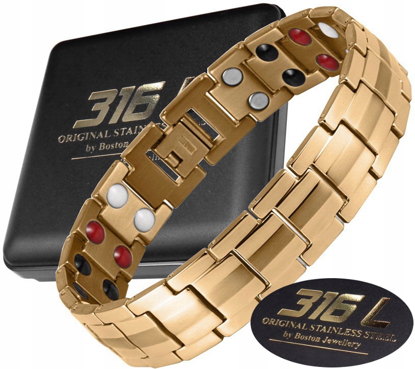 

Złota Zdrowotna Bransoleta Męska Magnetyczna 15MM