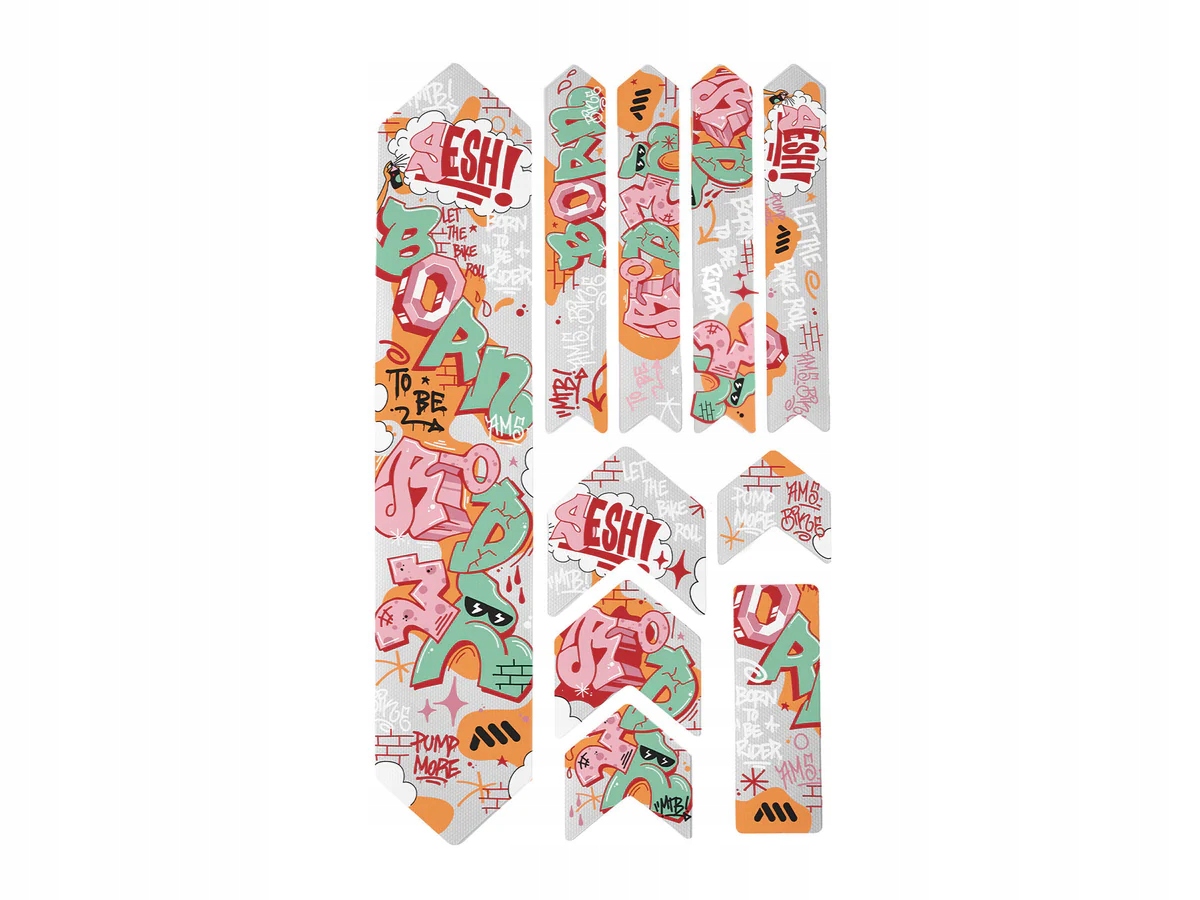 Naklejki na rower Ochrona Ramy Rowerowej Mtb Ams Born to Be Rider Red