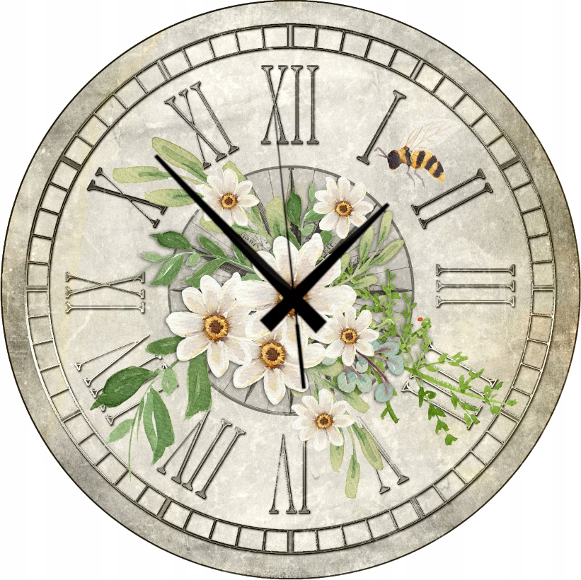 Dekorativní nástěnné hodiny s římskými číslicemi Bouquet 45 cm