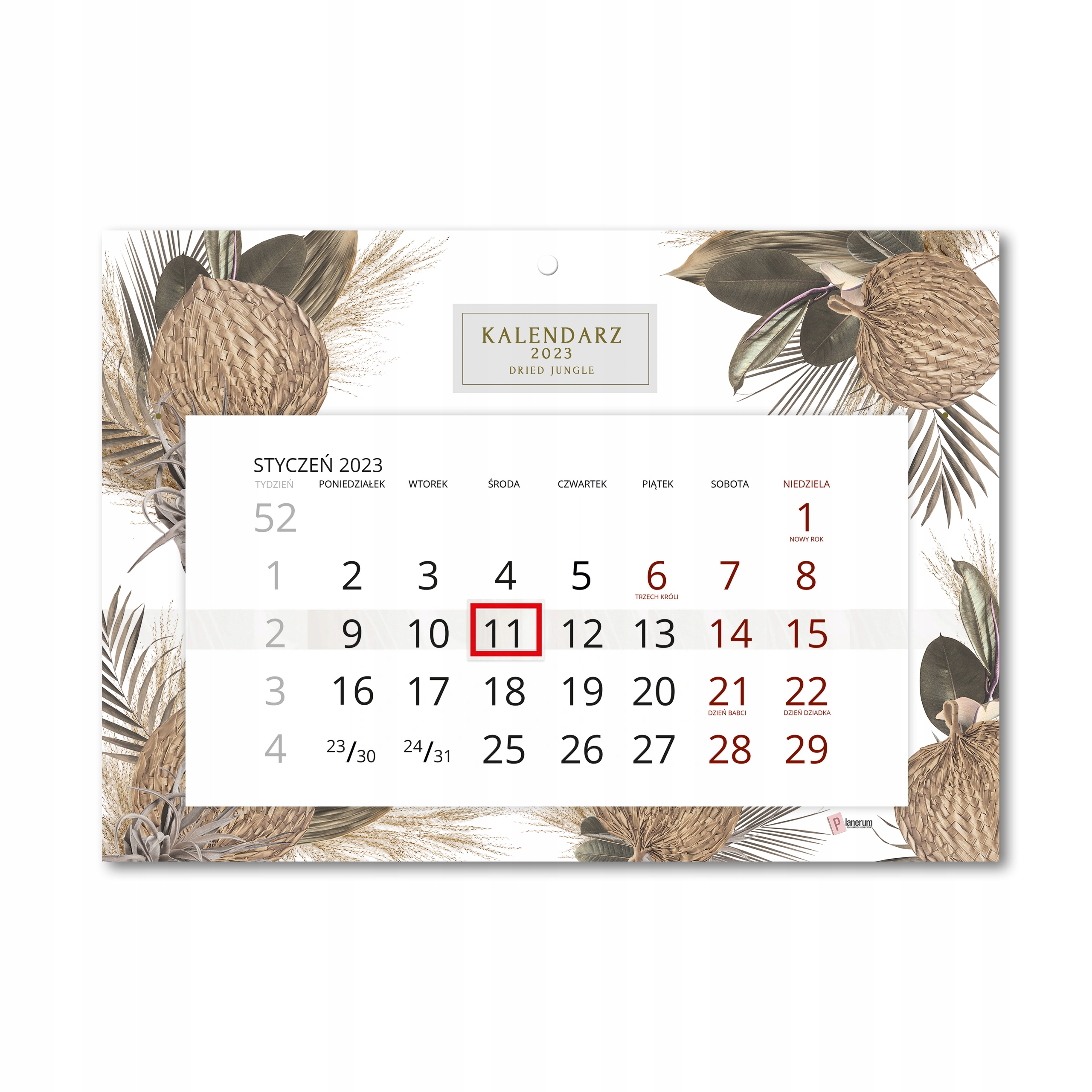 

Kalendarz ścienny 2023 Tropikalny Susz A4