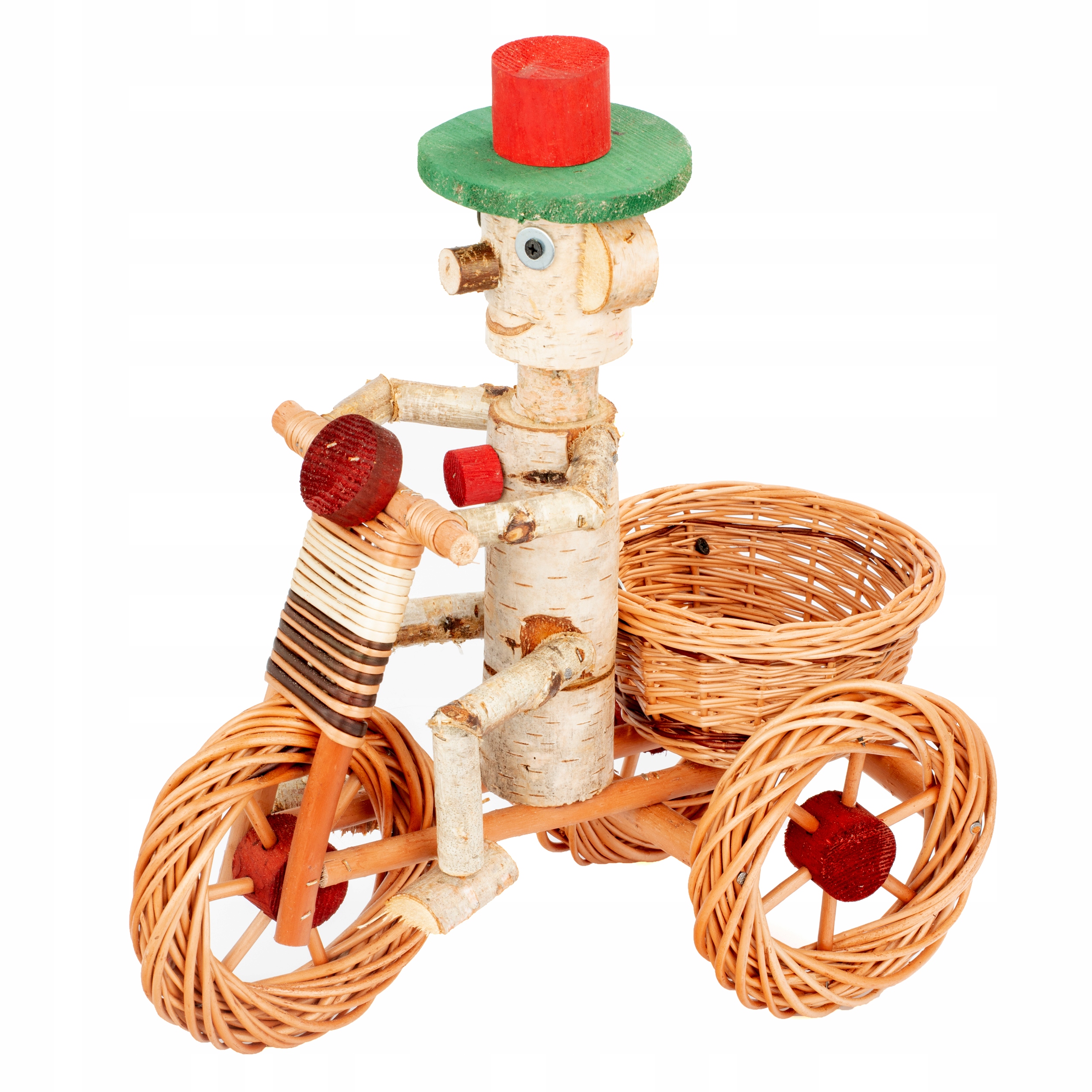 Ludzik na Rowerku Kwietnik Dekoracja Na Wrzos Kwiatuszki Typ wiklina ogrodowa