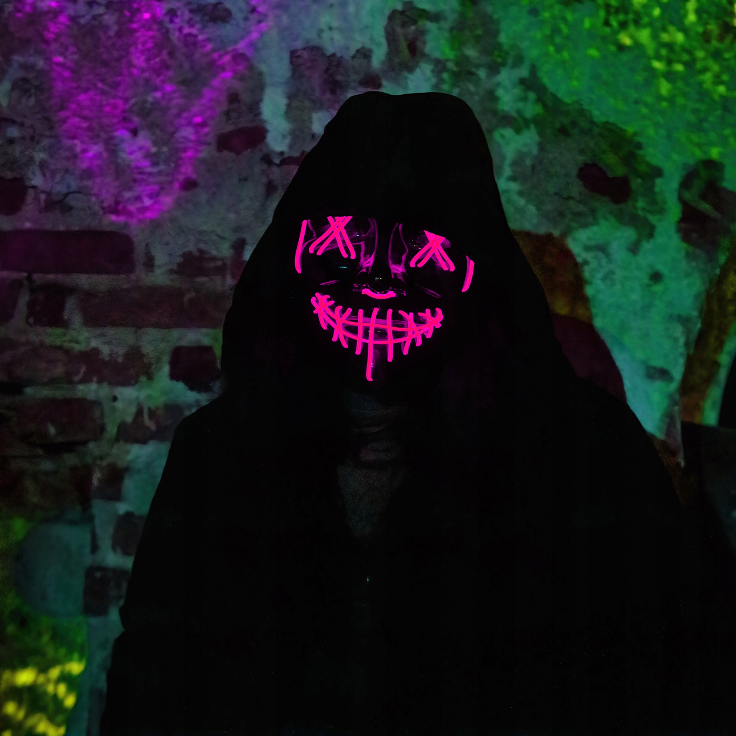 MASKA LED ŚWIECĄCA LEDOWA NA HALLOWEEN IMPREZĘ KARNAWAŁ PRZEBRANIE PURGE Rodzaj na twarz