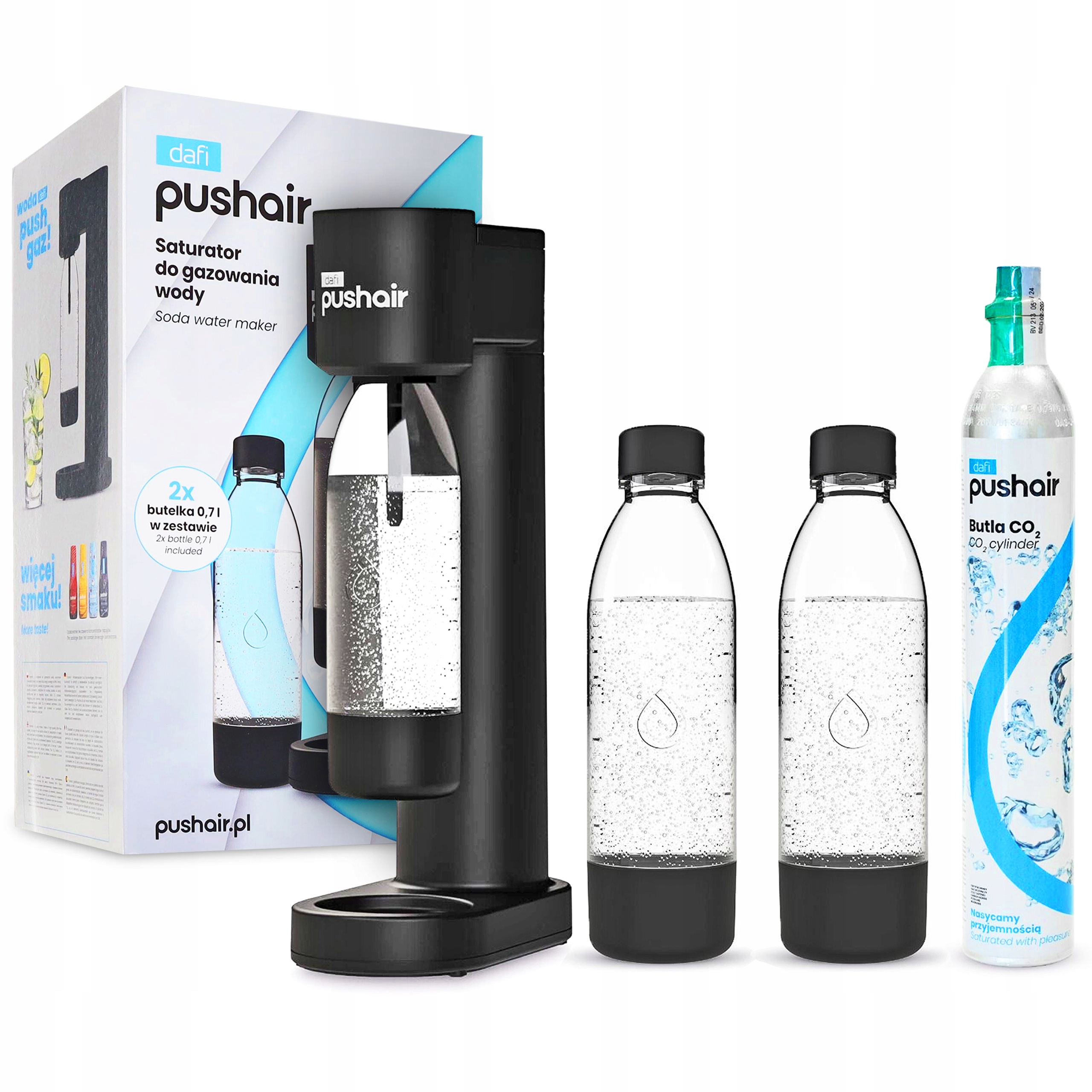 Saturátor Dafi PushAir 2x fľaša 0,7 l bombička CO2