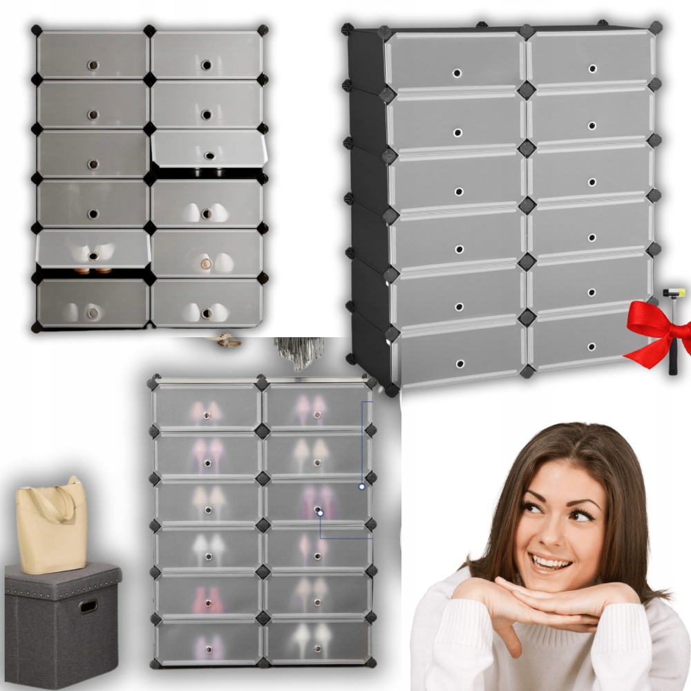 Regál Na Boty Uzamykatelný Organizér Police Modulární Stojan Skříňka Stabilní!