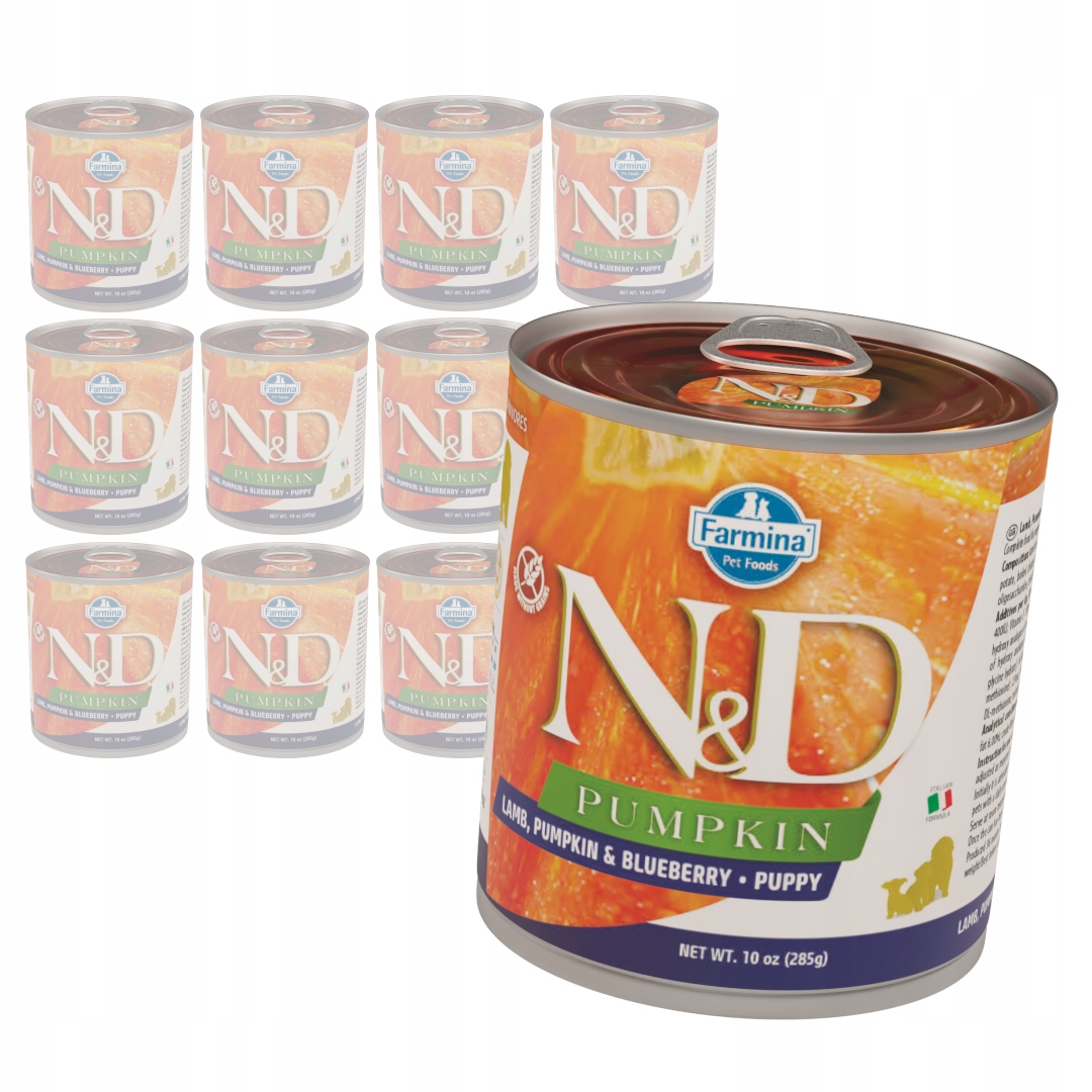 Levně Farmina N&d Dog Puppy 12x285g Krmivo pro štěňata Jehněčí dýně Borůvka