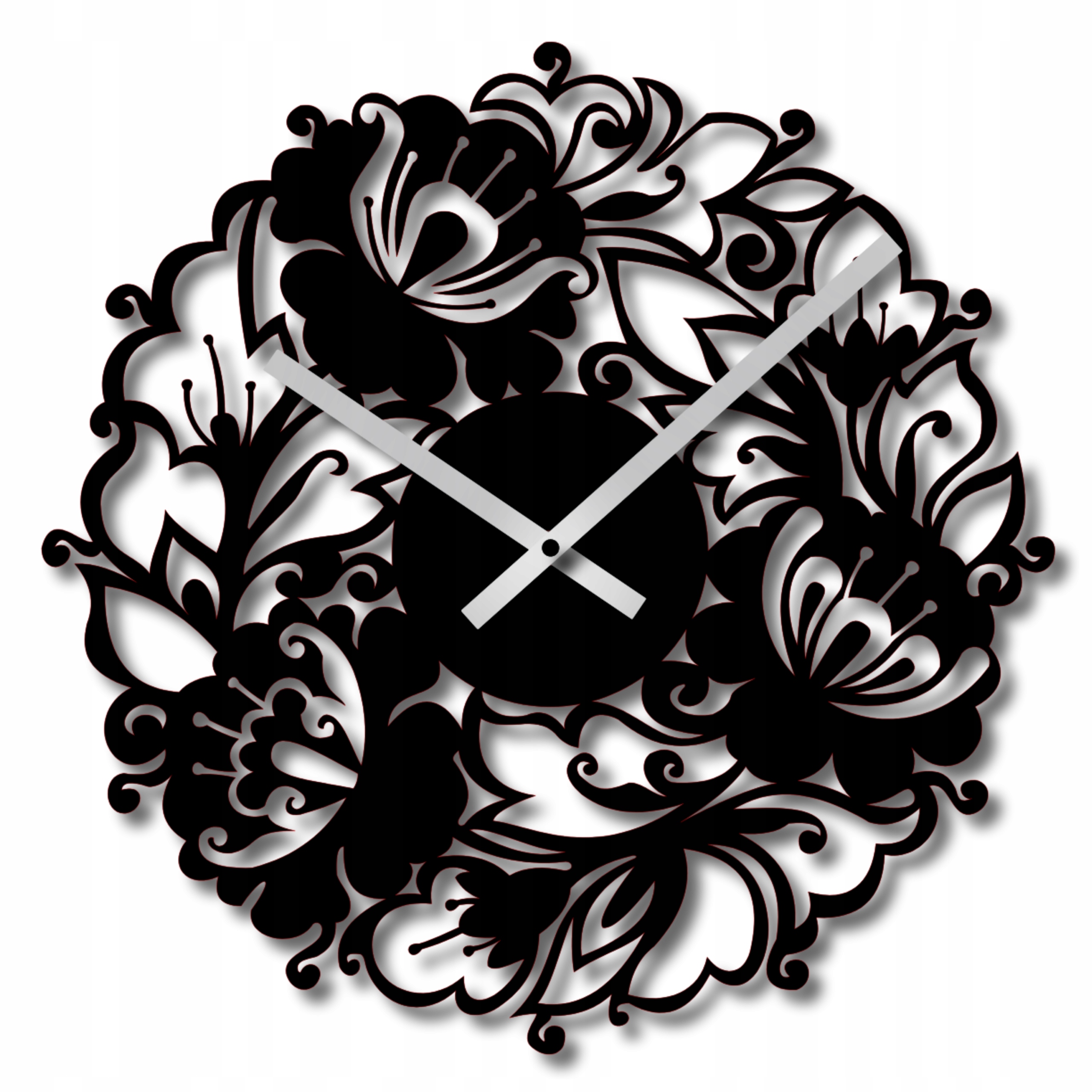 Nástěnné Hodiny 60 cm Velké Do Obývacího Pokoje Kulatý Nástěnné Hodiny Do Kuchyně Květiny