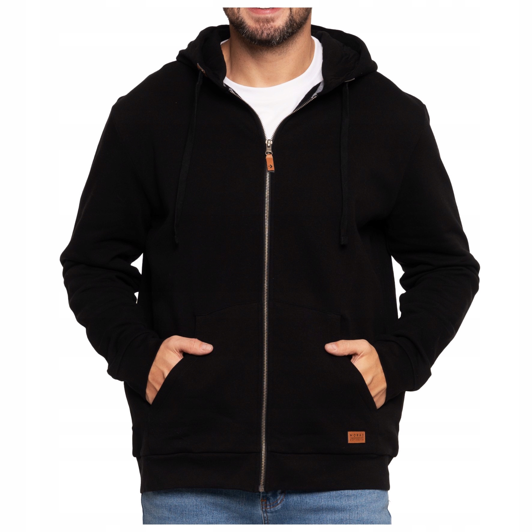 Zateplená Mikina Pánská Na Zip S Kapucí Moraj Černá L