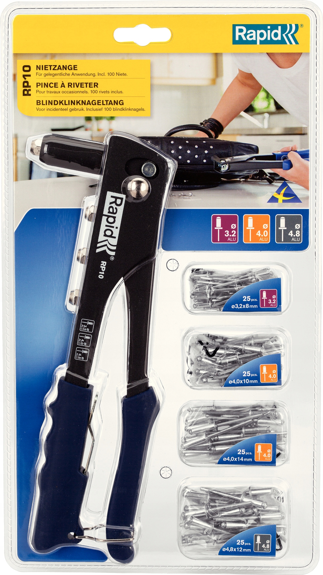 RAPID RP10 NITOWNICA RĘCZNA UNIWERSALNA +100 NITÓW