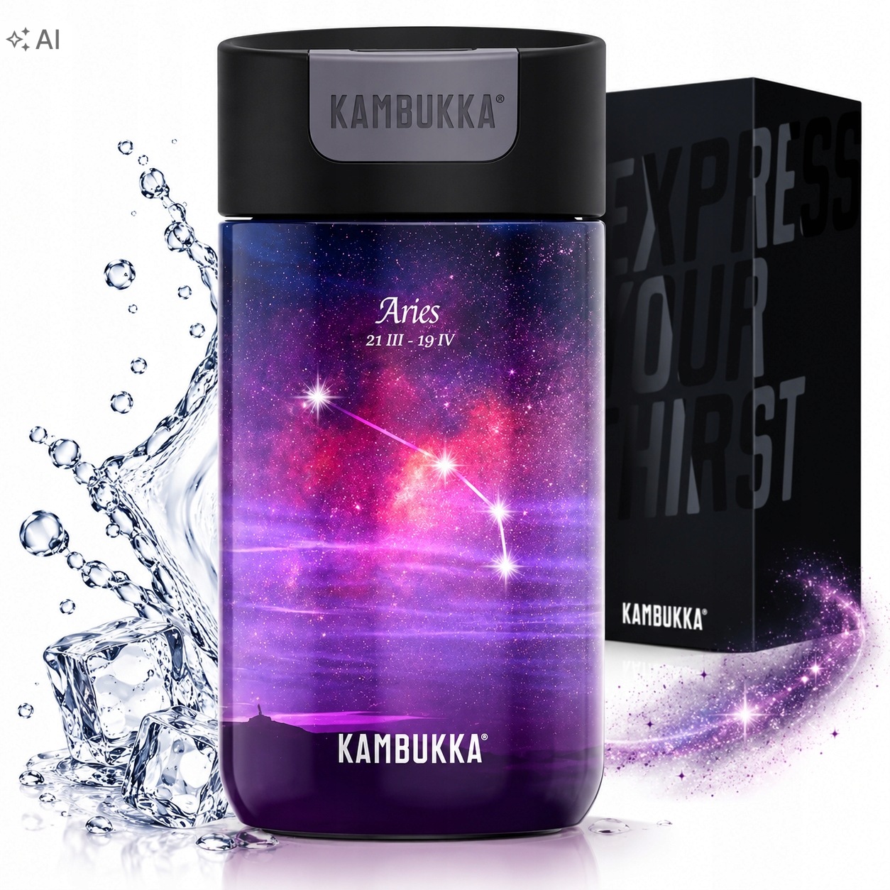 Kubek termiczny do samochodu, na kawę Kambukka Olympus 300ml Zodiak Baran
