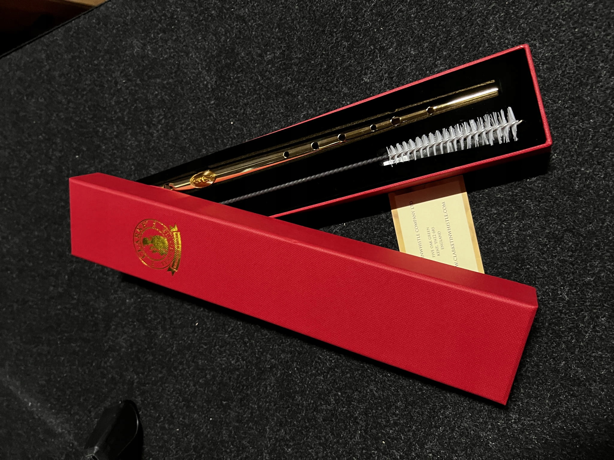 Zestaw z Skórzanym Pokrowcem i Szczotką Flażolet - Clarke Original D Gold