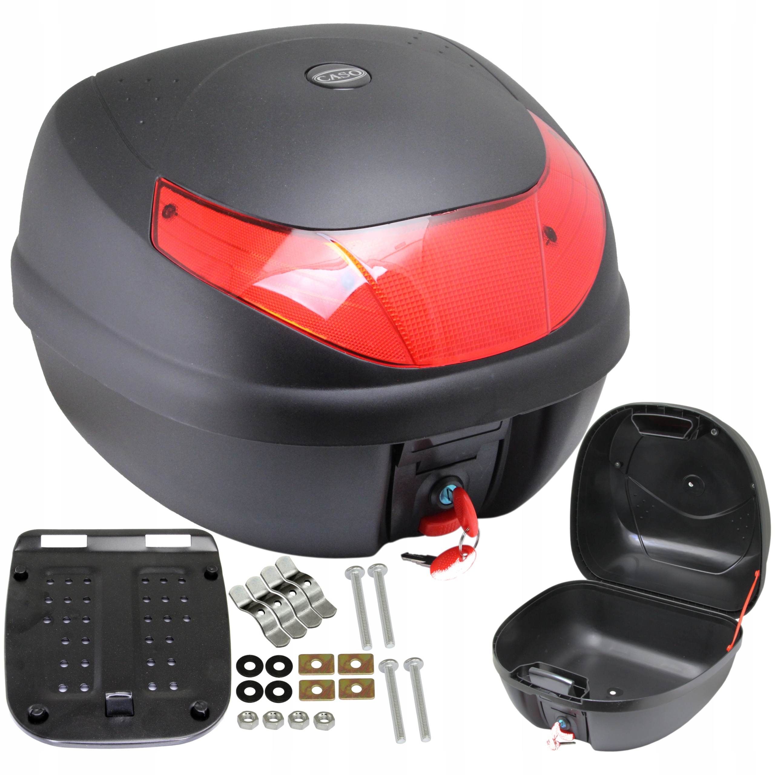 Kufer Motocyklowy 30L Odblask 41x40x30 Mocny Płyta Odpinany Łatwy Montaż