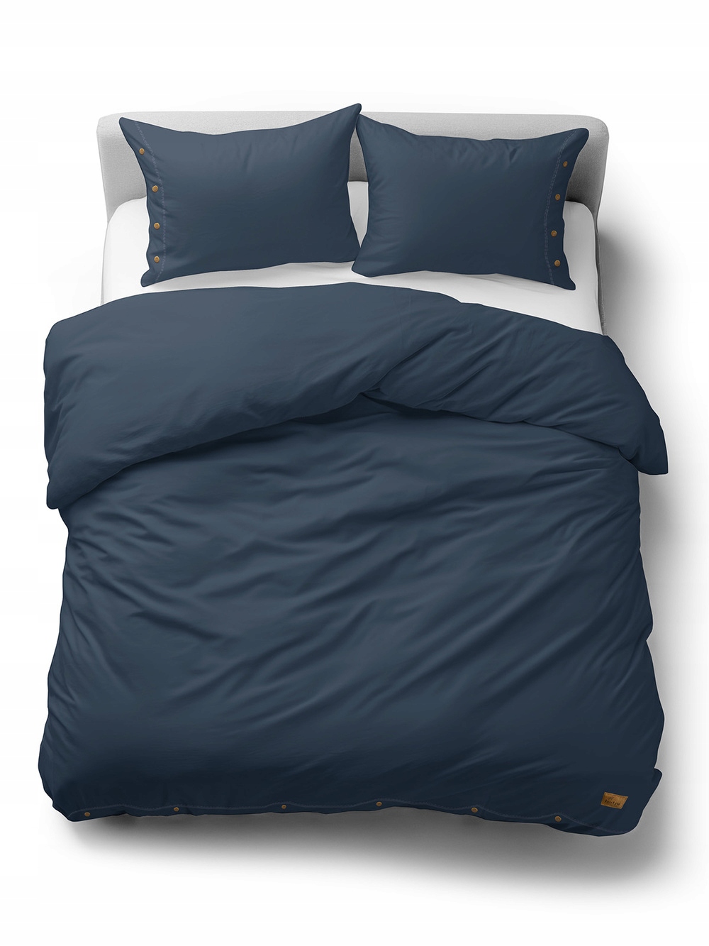 Povlečení 140x200 cm 100% Bavlna Pure Eco Line ozdobný knoflík Denim