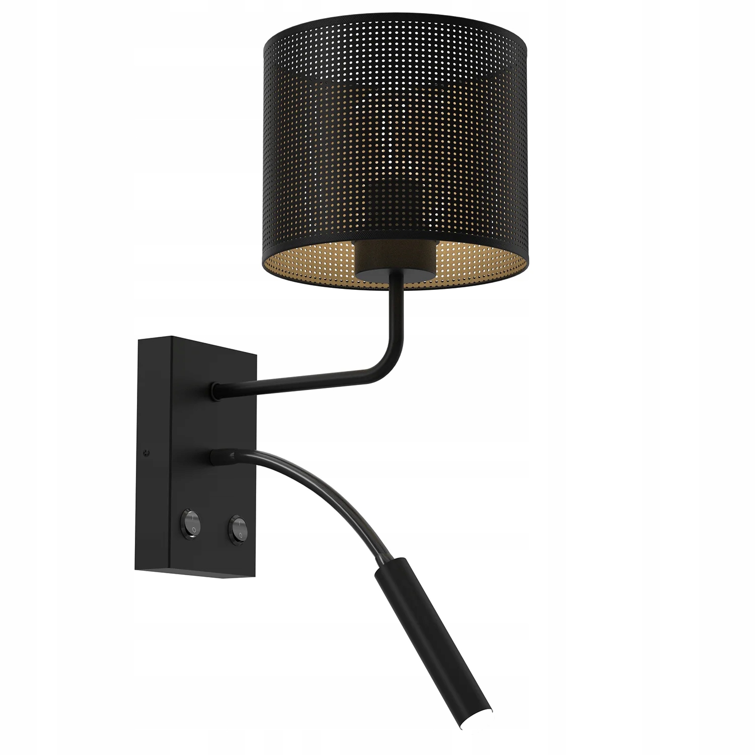 Nástenná lampa Luminex Loft čierna/zlatá 2v1 1xE27+1xG9 15W+8W