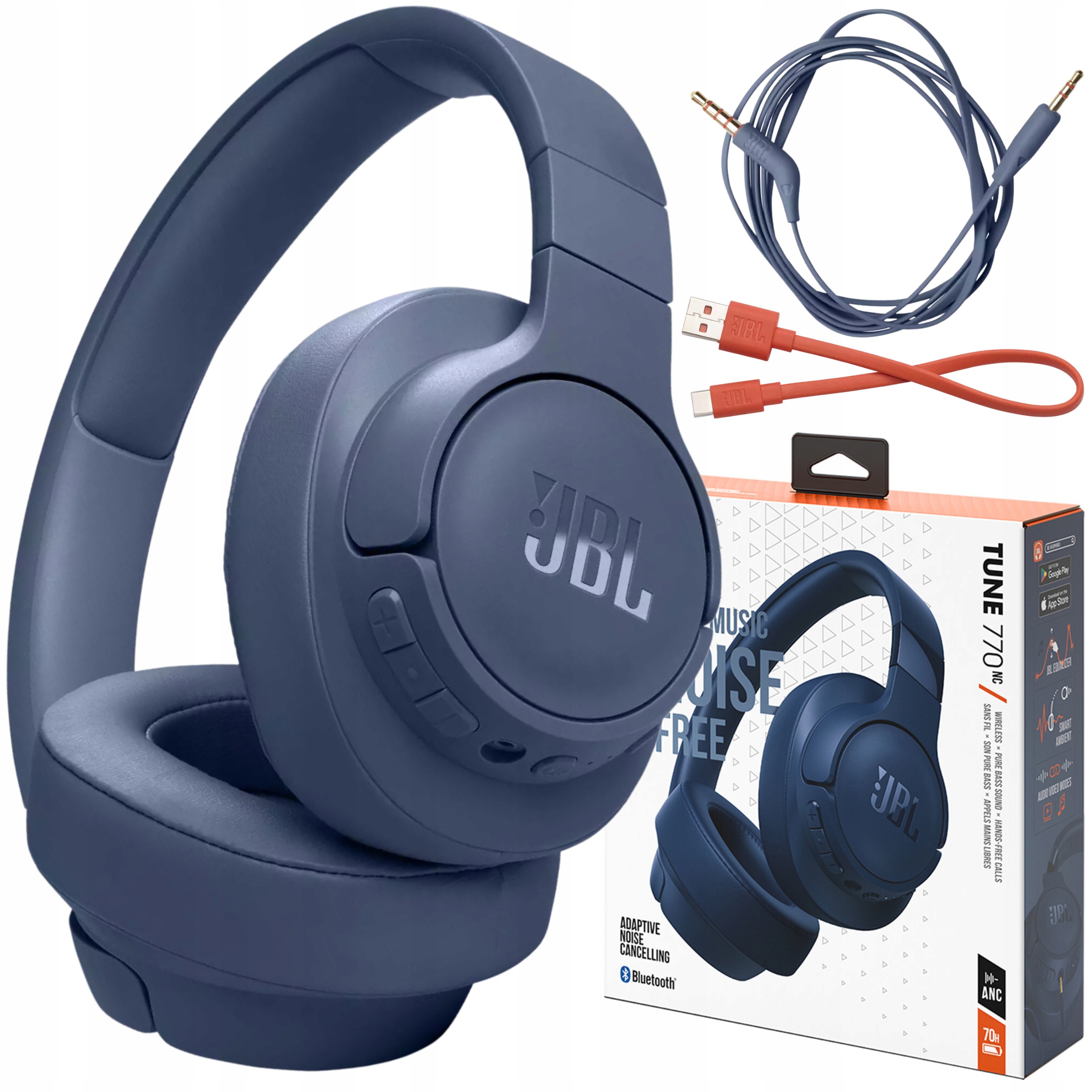 Słuchawki bezprzewodowe Jbl Tune 770NC niebieskie z Anc