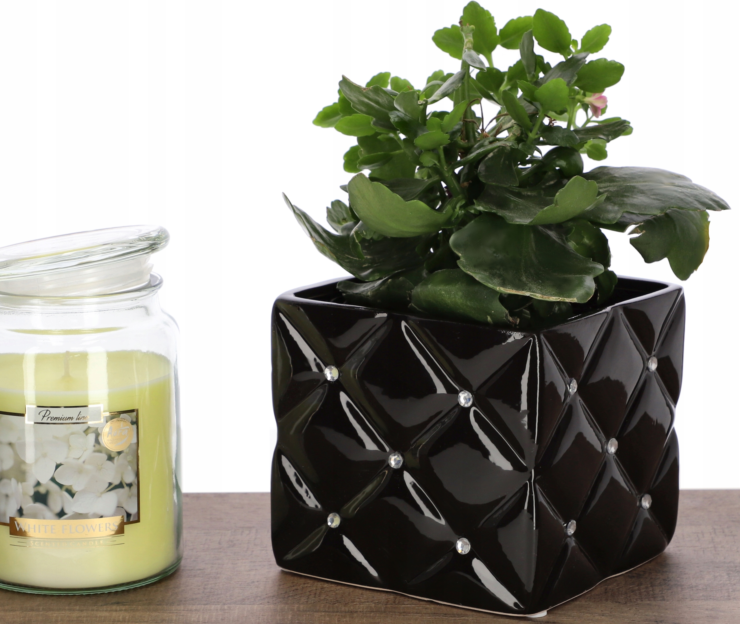 DONICZKA DONICA OSŁONKA GLAMOUR CERAMICZNA CZARNA Rodzaj doniczka