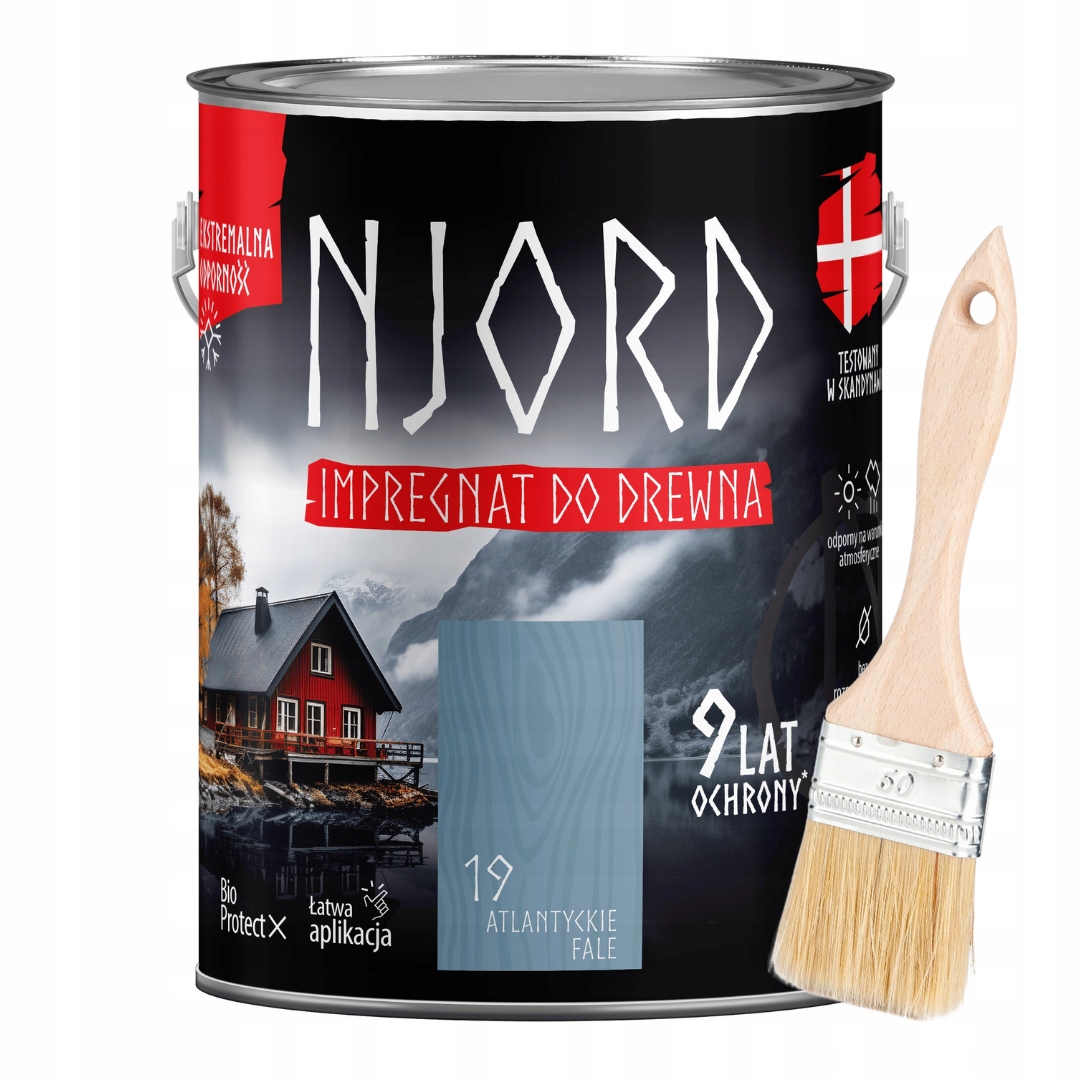 Njord Ochranný Impregnační Přípravek Na Dřevo 5 L, Atlantické Vlny Štětec 50 MM
