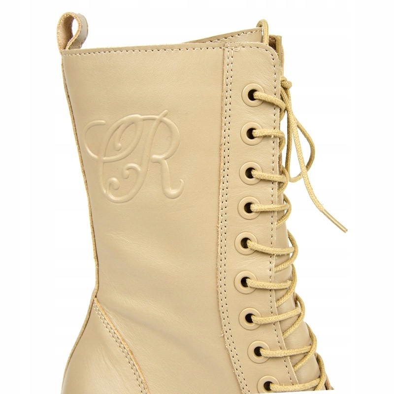 CARINII B8611 BOTKI KOZAKI SKÓRA LICO BEŻOWE 40 Rozmiar 40