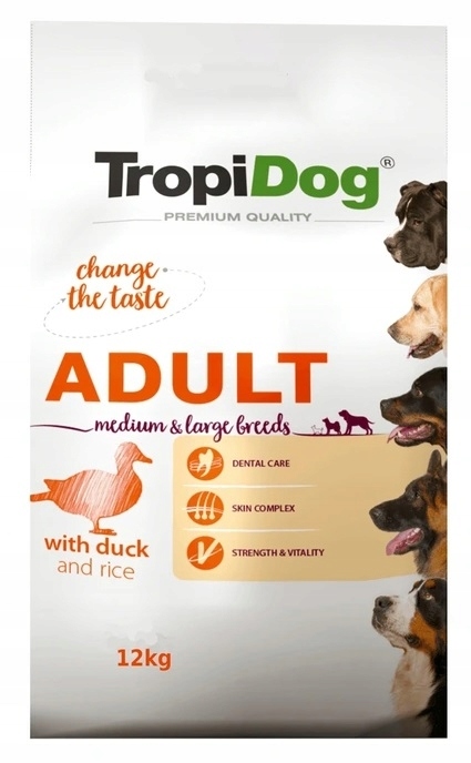 

Tropidog Premium Adult M/L - Kaczka i Ryż 12kg