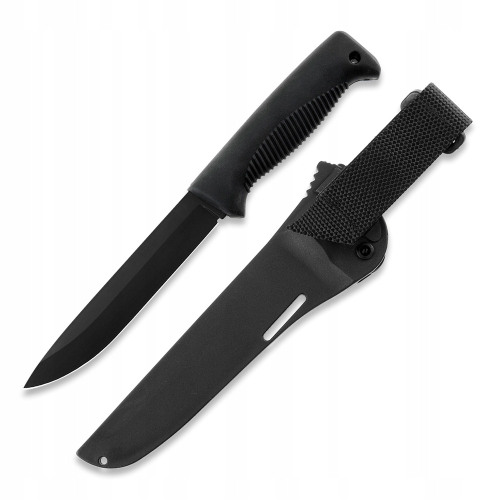 Nóż Peltonen Knives Ranger Czarna Powłoka Teflonowa Czarna Rękojeść Pochwa