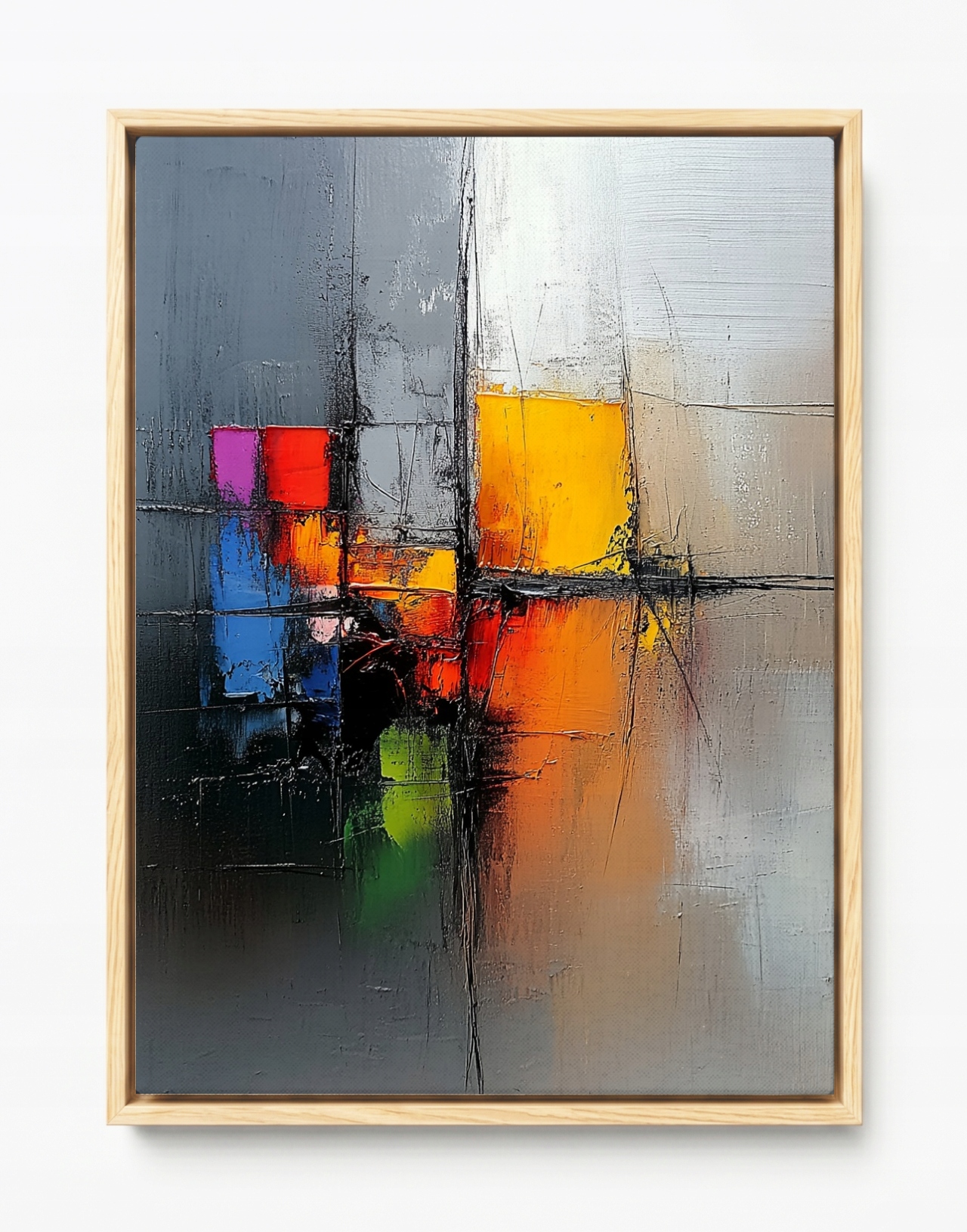 Obraz Rám American Box Abstrakce Barevné Čtverce Modern Art 3D 60x80