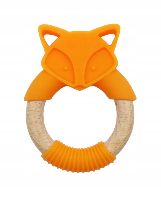 GRYZAK DREWNIANY SILIKONOWY LISEK