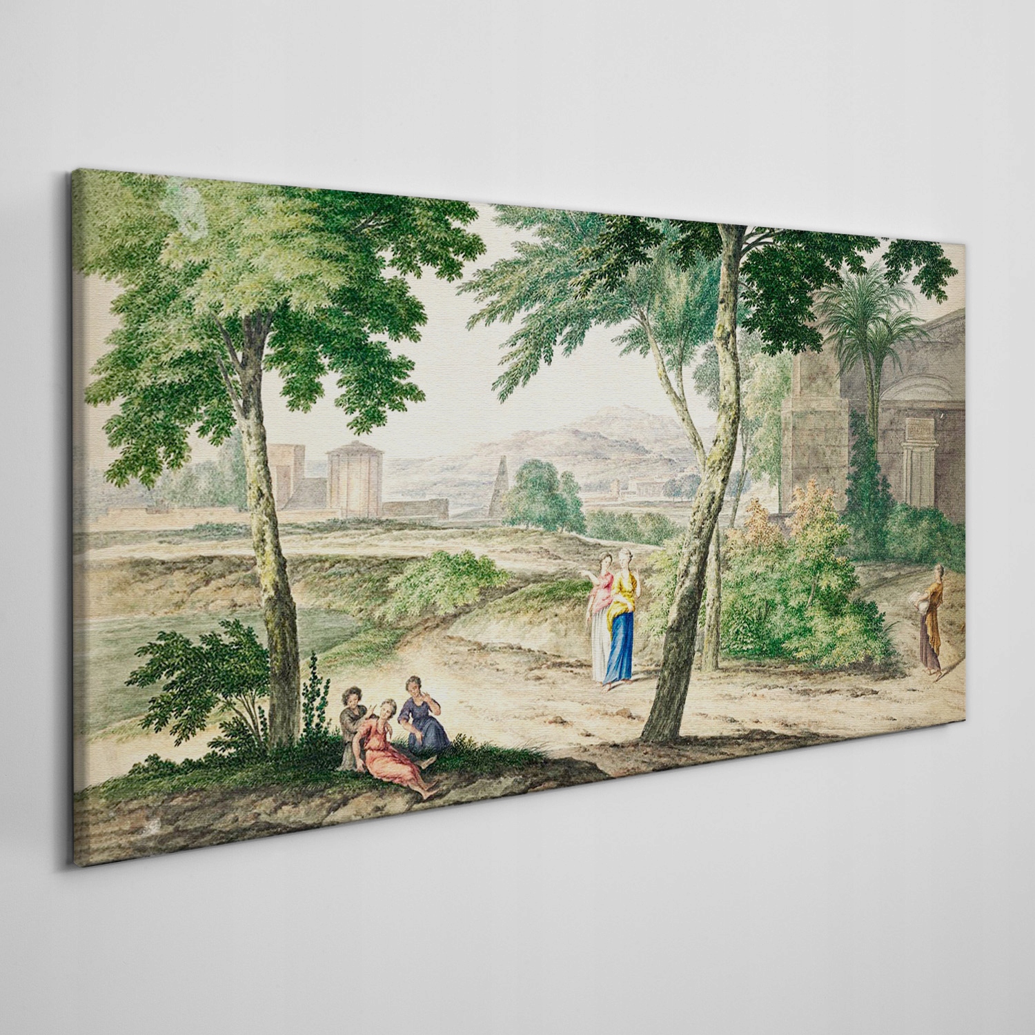 

Obraz na ramie płótno Wieś drzewa ludzie 120x60 cm