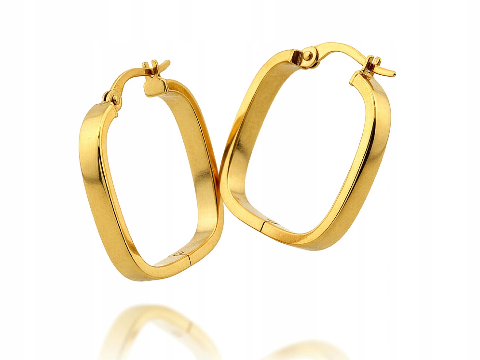 Dámské Náušnice Zlaté 585 čtverců na anglickém zapínání jsou ideální pro ni