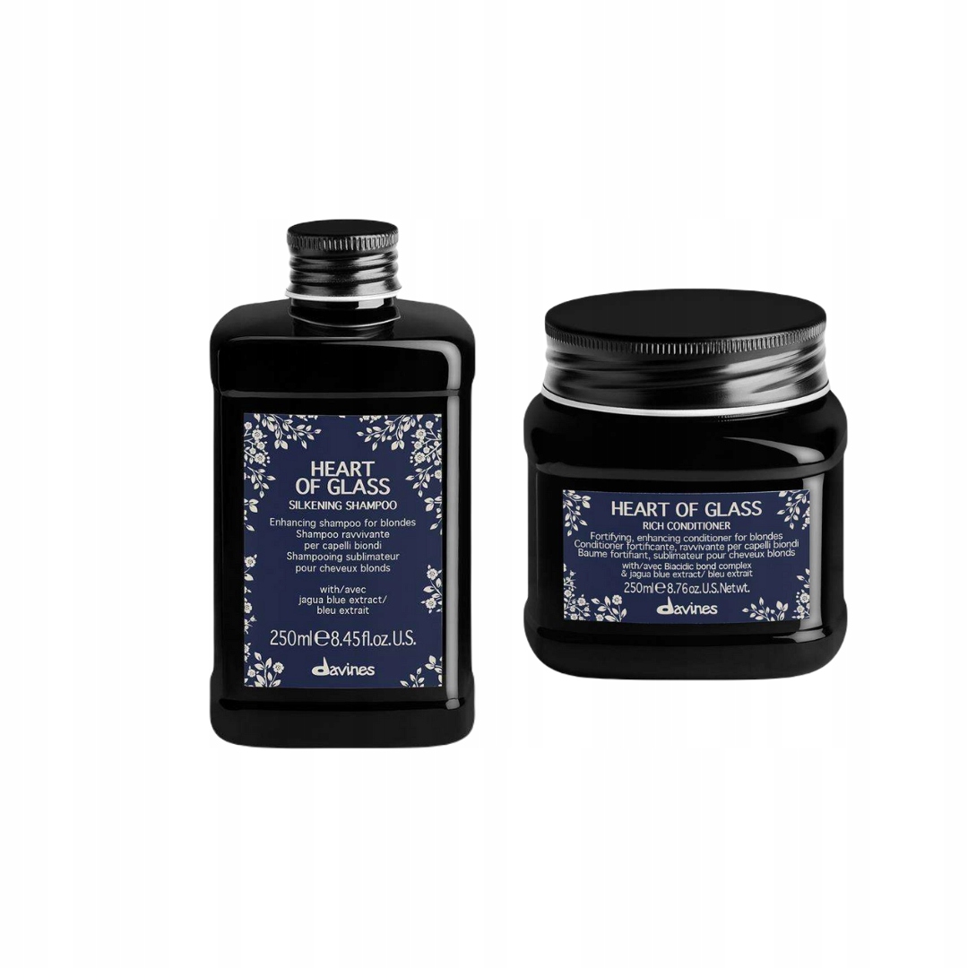 Zestaw Davines Heart of Glass Szampon 250ml Odżywka 250ml do włosów blond