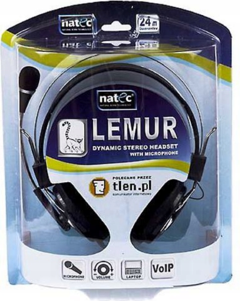 Słuchawki z mikrofonem Natec LEMUR +MIKROFON Marka Natec