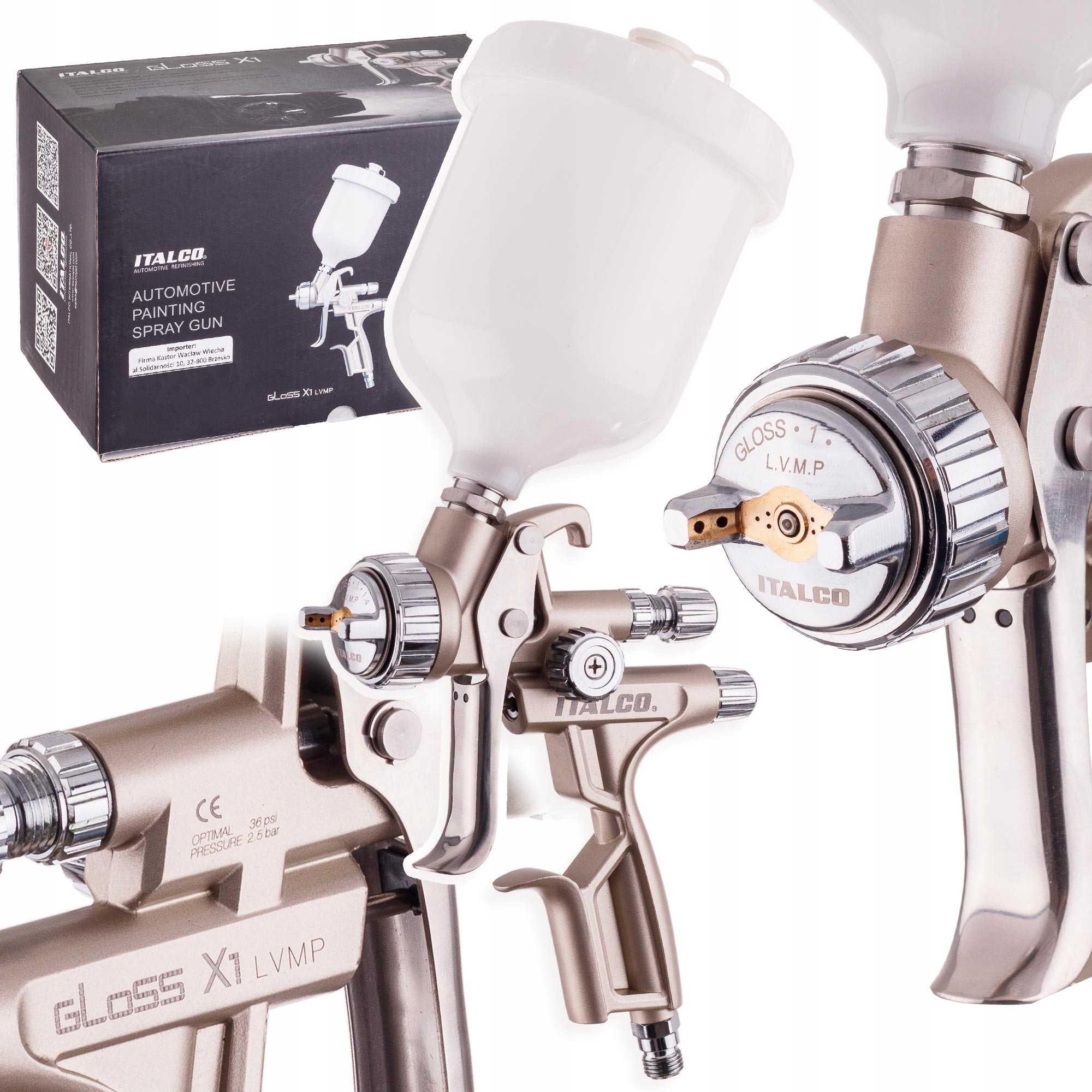 Lakovací pistole Italco Gloss X1 Lvmp tryska 1,4 mm pro malování 600 ml