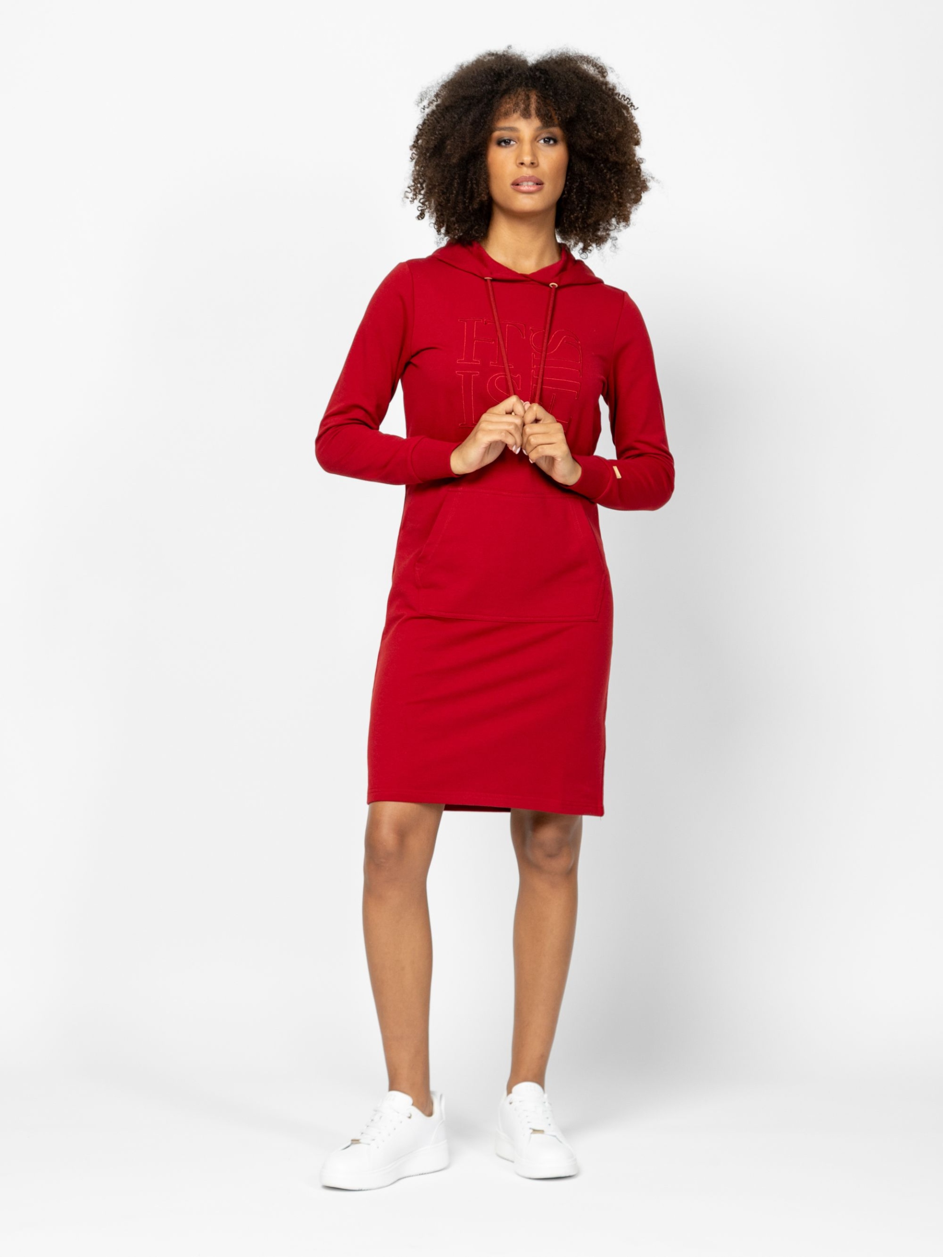 Heavy Tools Dámské Šaty S Kapucí Valencia Ruby Červená S