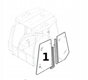 SZYBA DRZWI GORNA LEWA PRAWA CASE 590SR 85801626 Machine type Backhoe loader