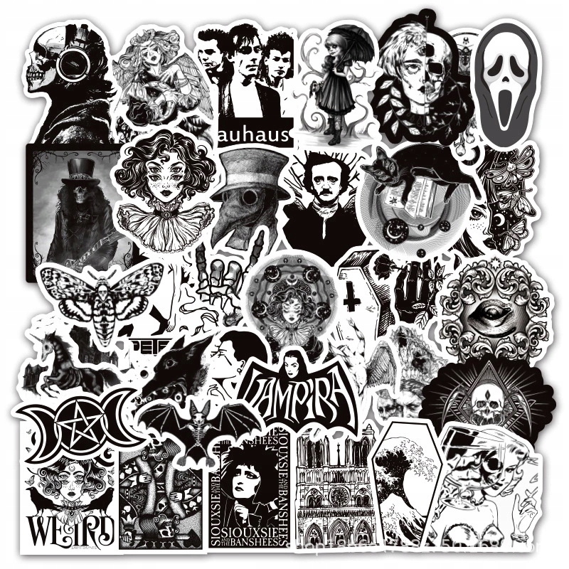 

Wlepy Czarne Zestaw naklejek Sticker bomb MIX 50sz