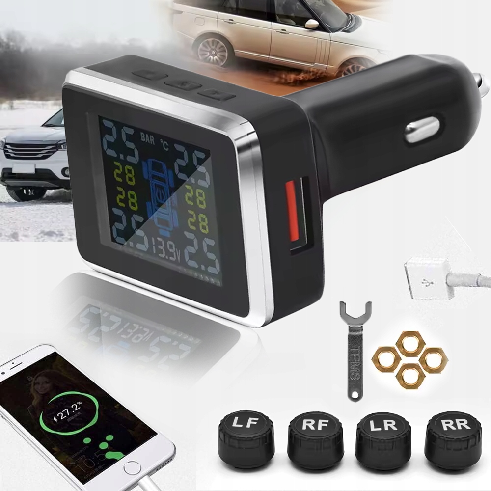 Systém Monitorování Tlaku Se 4 Externími Senzory Do Zapalovače