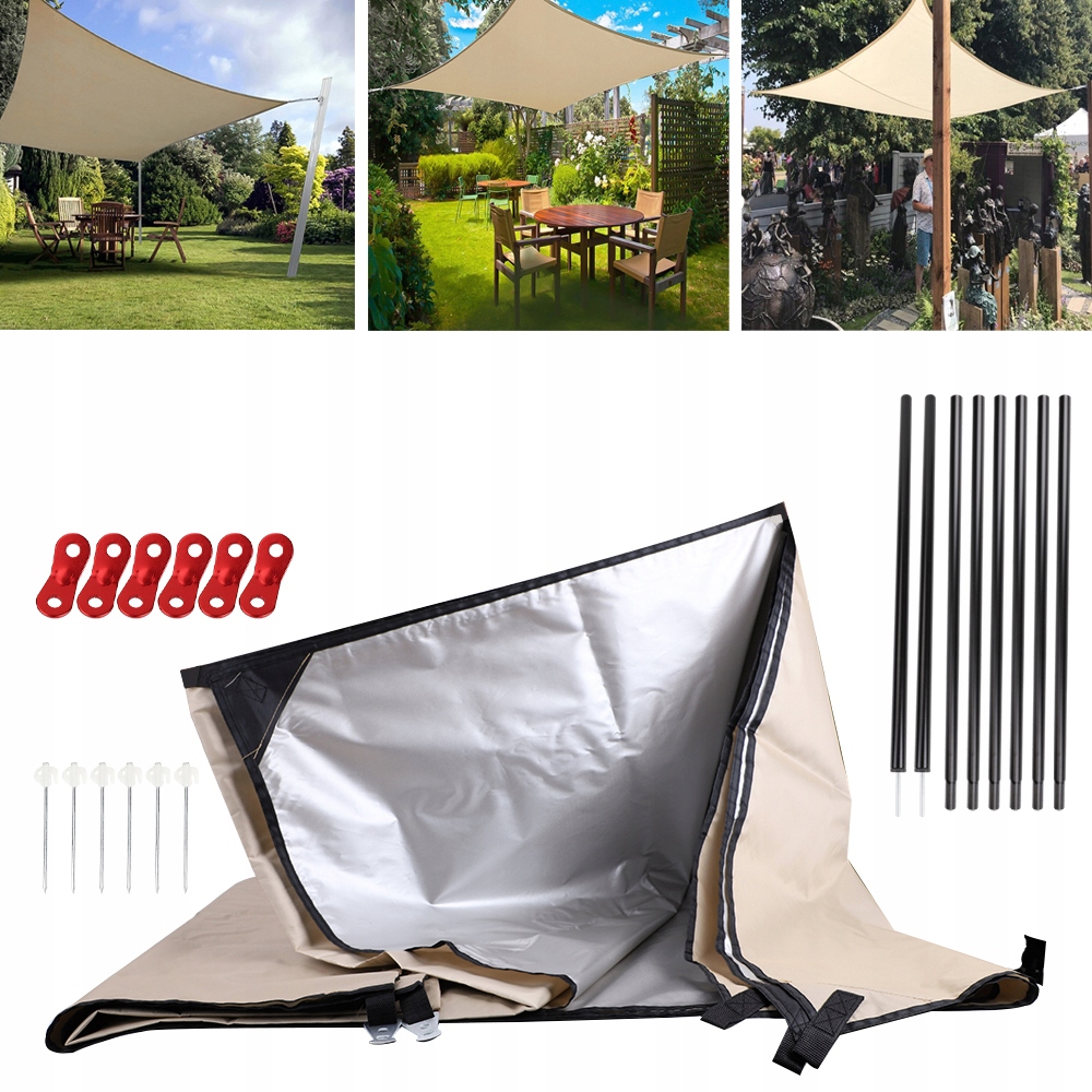 TARP PLACHTA TURYSTYCZNY BIWAKOWA WODOODPORNA ANTY-UV NAMIOT 3x3M Długość 3 m