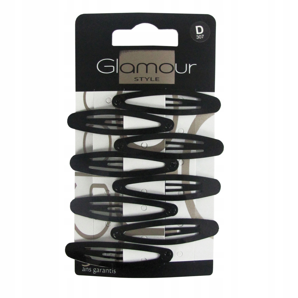 

Glamour Owalne spinki do włosów Czarne 8szt