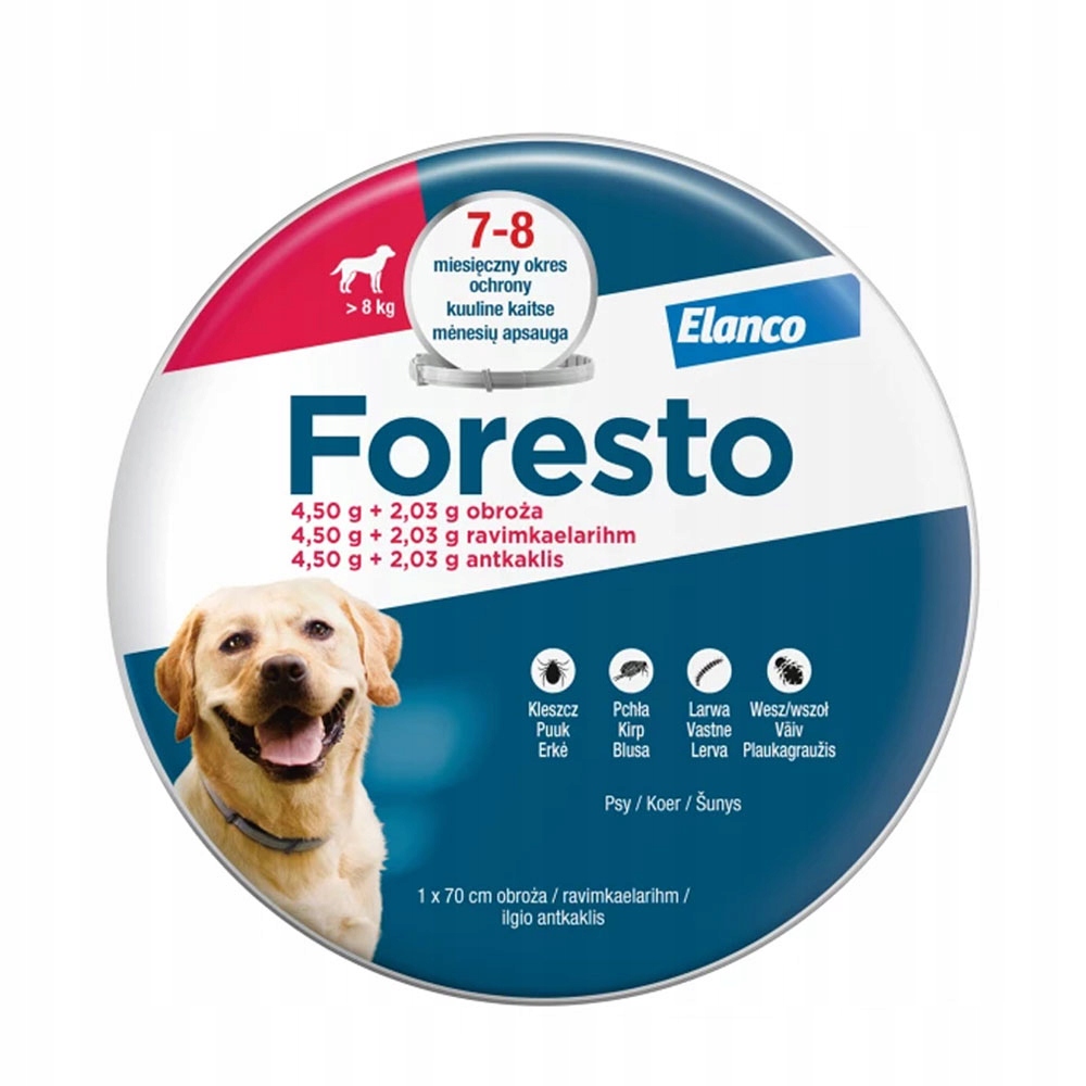 Elanco Foresto Obroża przeciw pchłom i kleszczom dla psów powyżej 8 kg