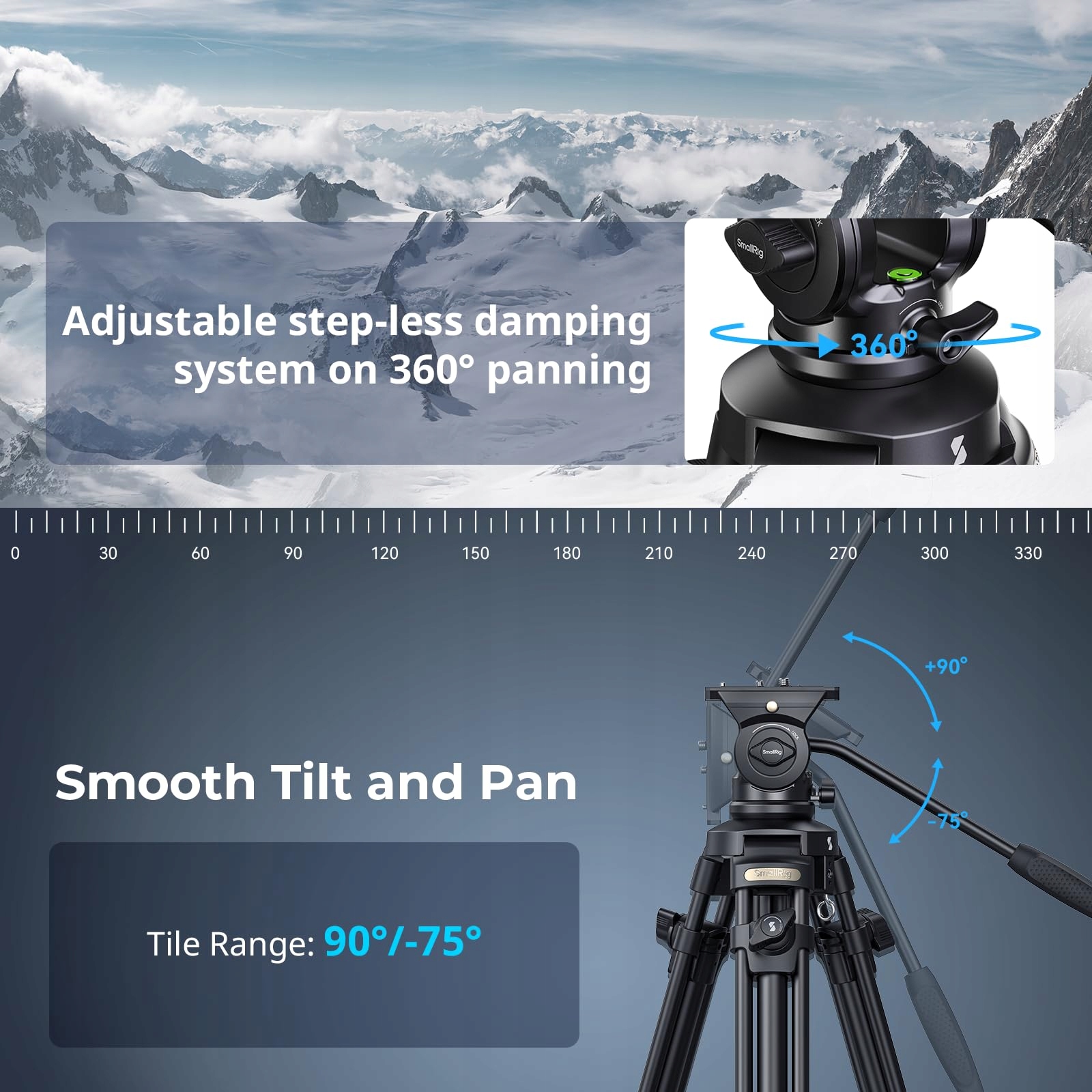 SMALLRIG Lekki Statyw Kamerowy 62" z Głowicą 360° i Płytką QR dla DSLR — miniatura 7