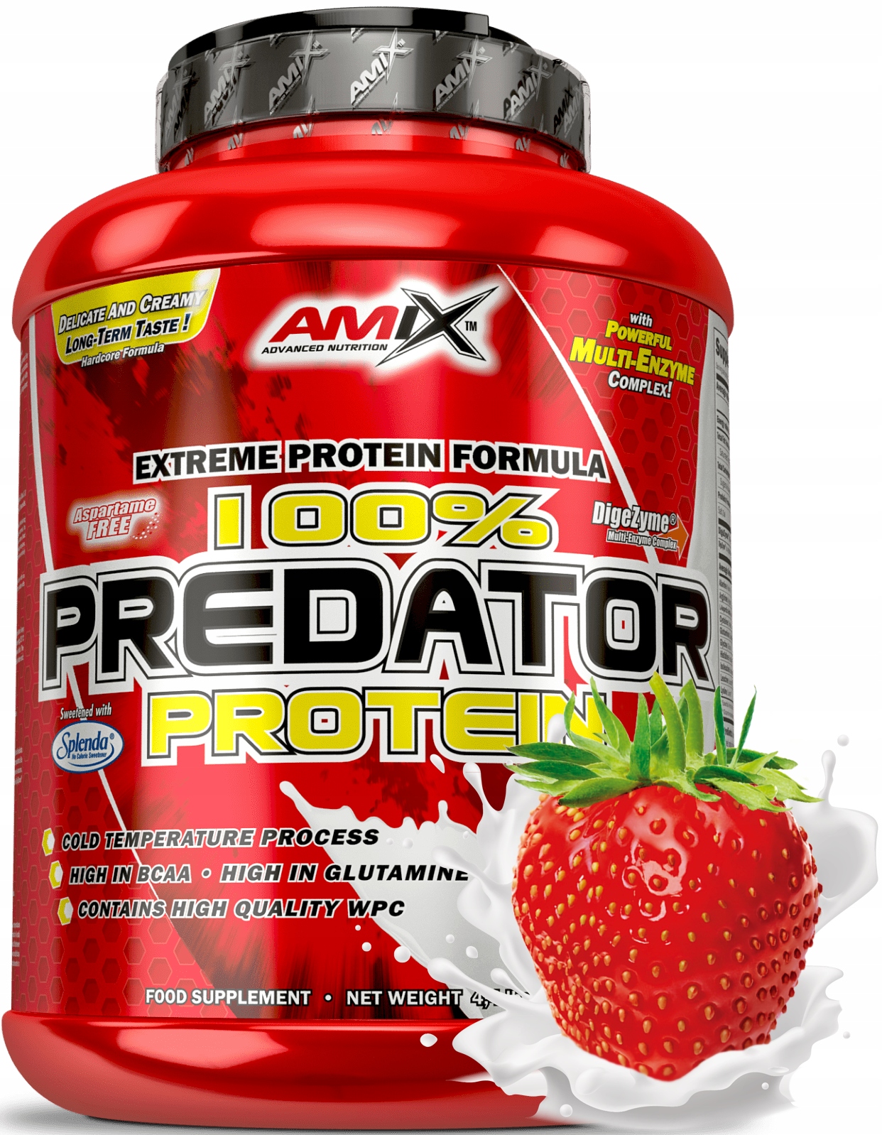 Protein s příchutí jahody Amix Predator Protein 1000g